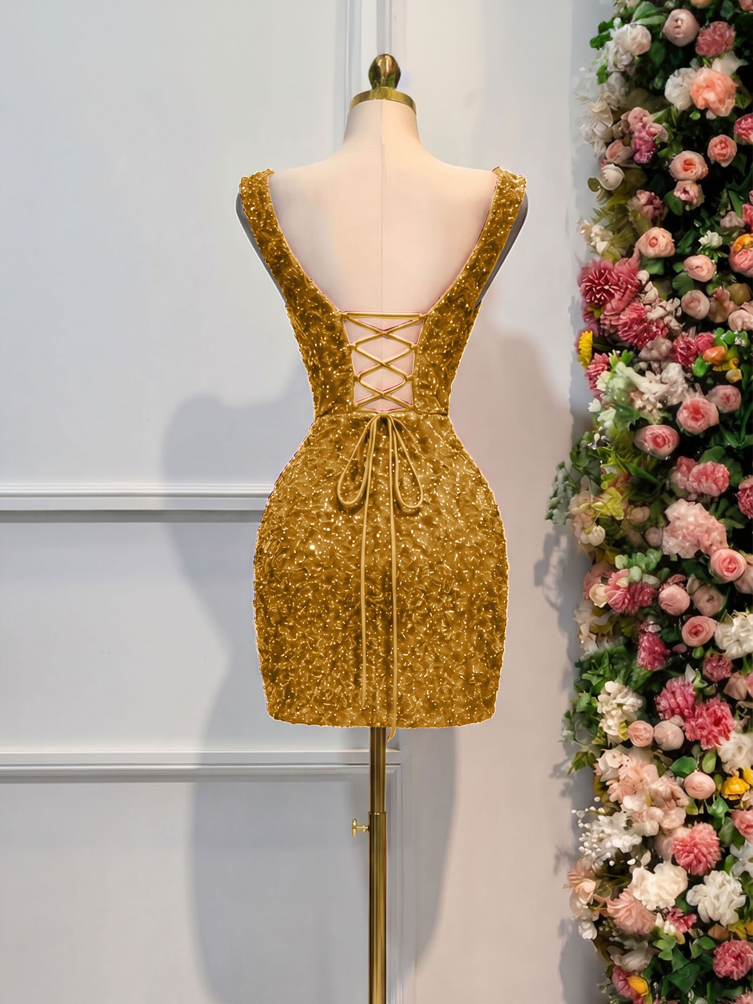 Black Sequin Cocktail Dress Homecoming Dress