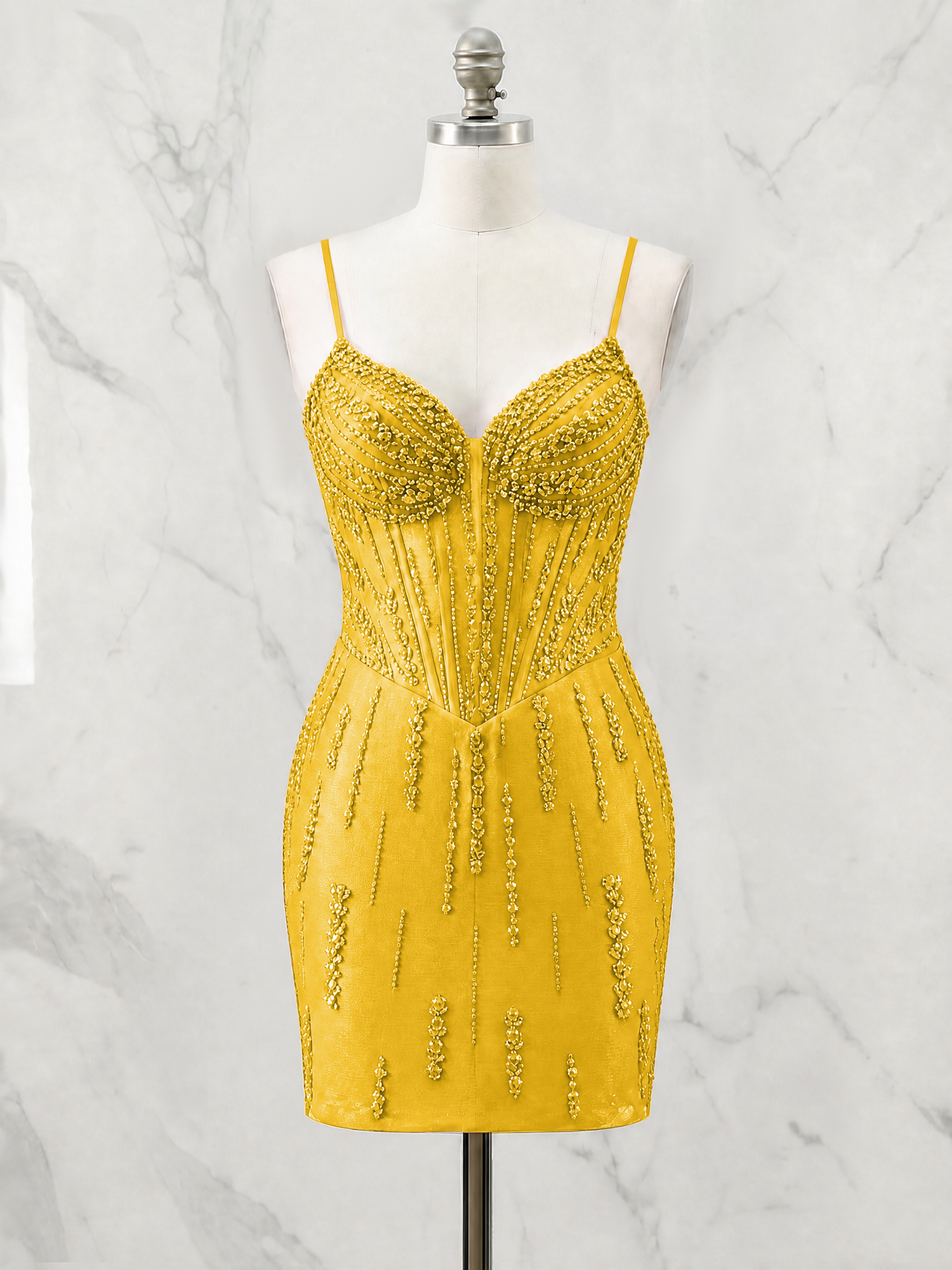 Beaded Corset Bodycon Homecoming Dress Mini Dress