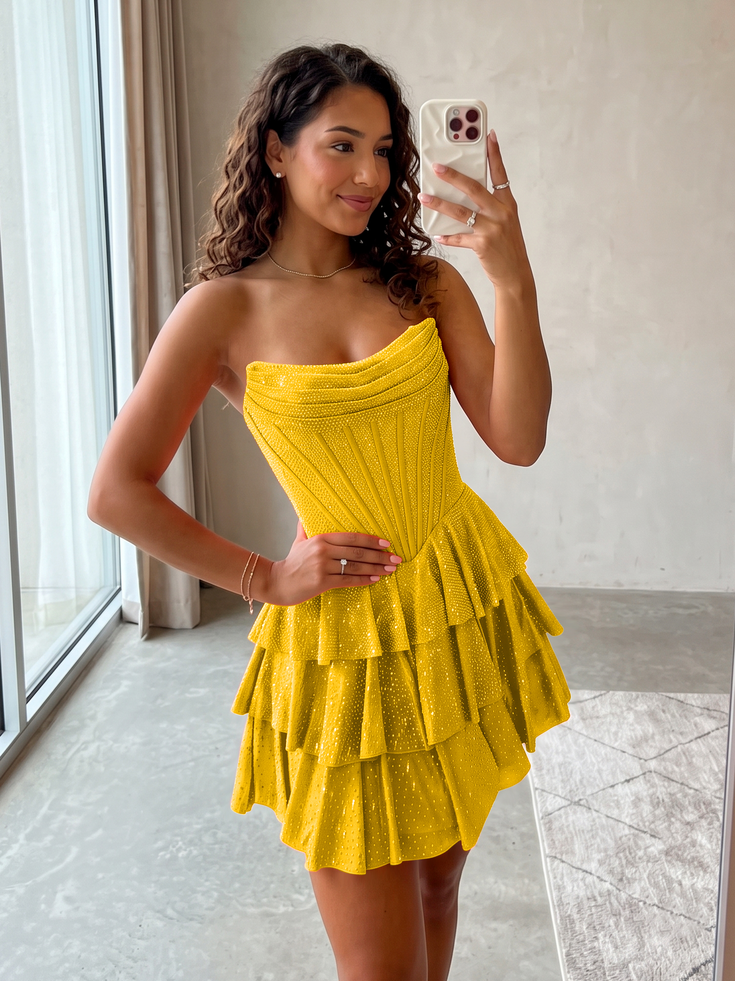 Elegant Floral Appliqué Off-Shoulder A-Line Homecoming Dress