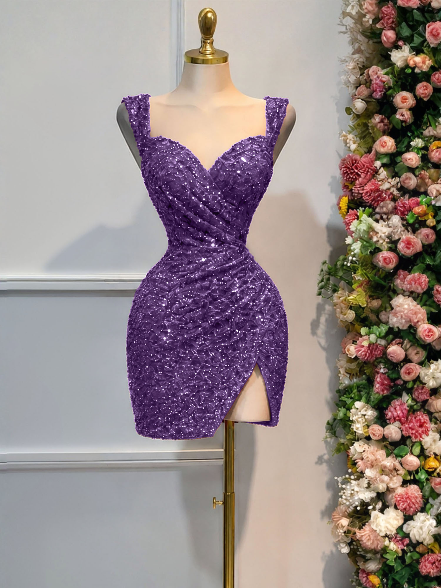 Black Sequin Cocktail Dress Homecoming Dress