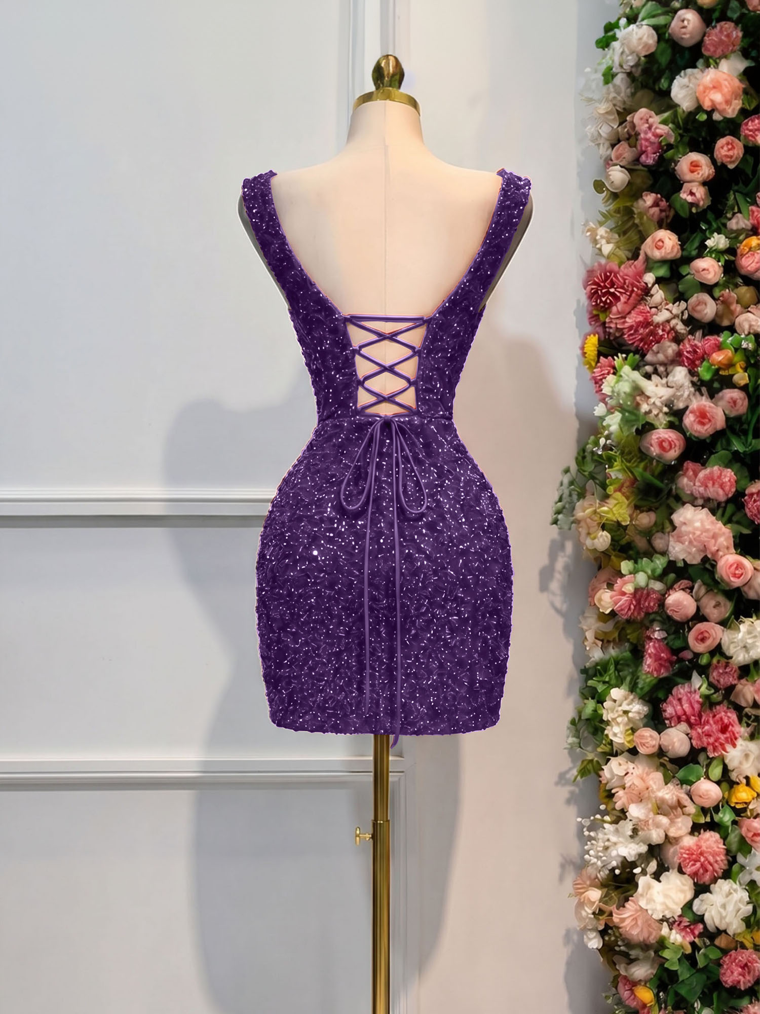 Black Sequin Cocktail Dress Homecoming Dress