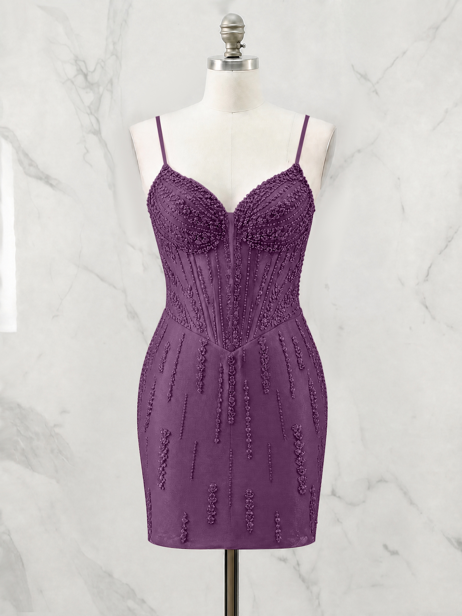 Beaded Corset Bodycon Homecoming Dress Mini Dress