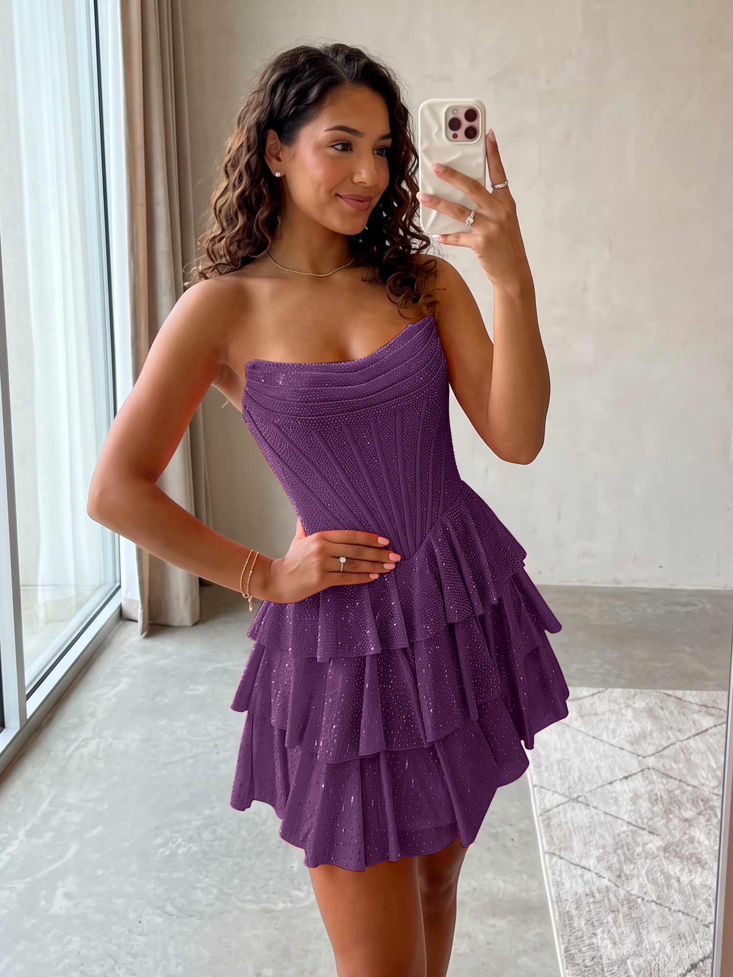 Elegant Floral Appliqué Off-Shoulder A-Line Homecoming Dress