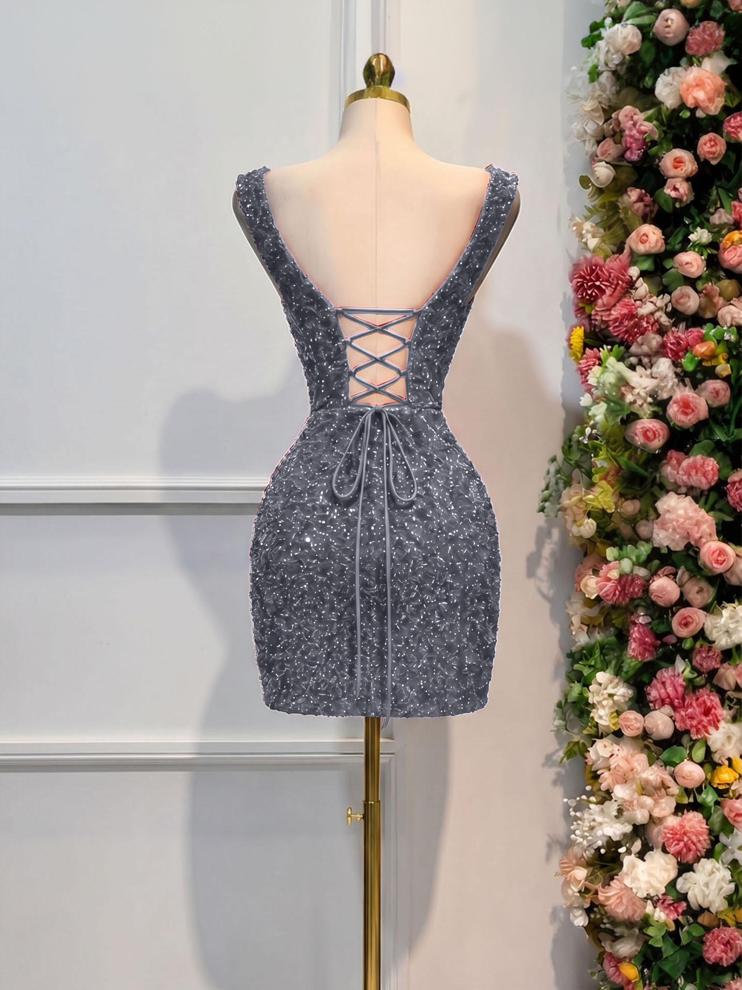 Black Sequin Cocktail Dress Homecoming Dress