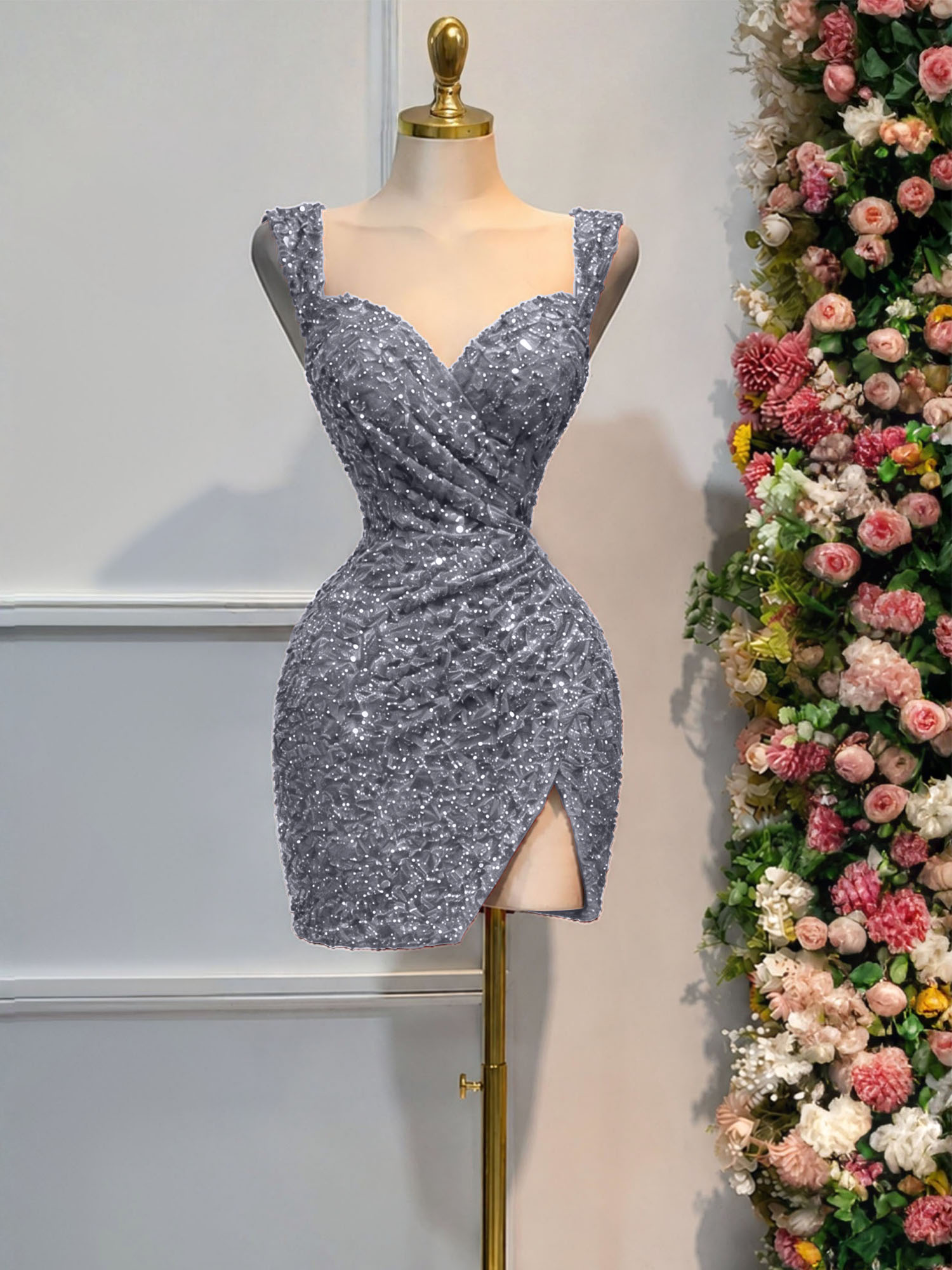 Black Sequin Cocktail Dress Homecoming Dress