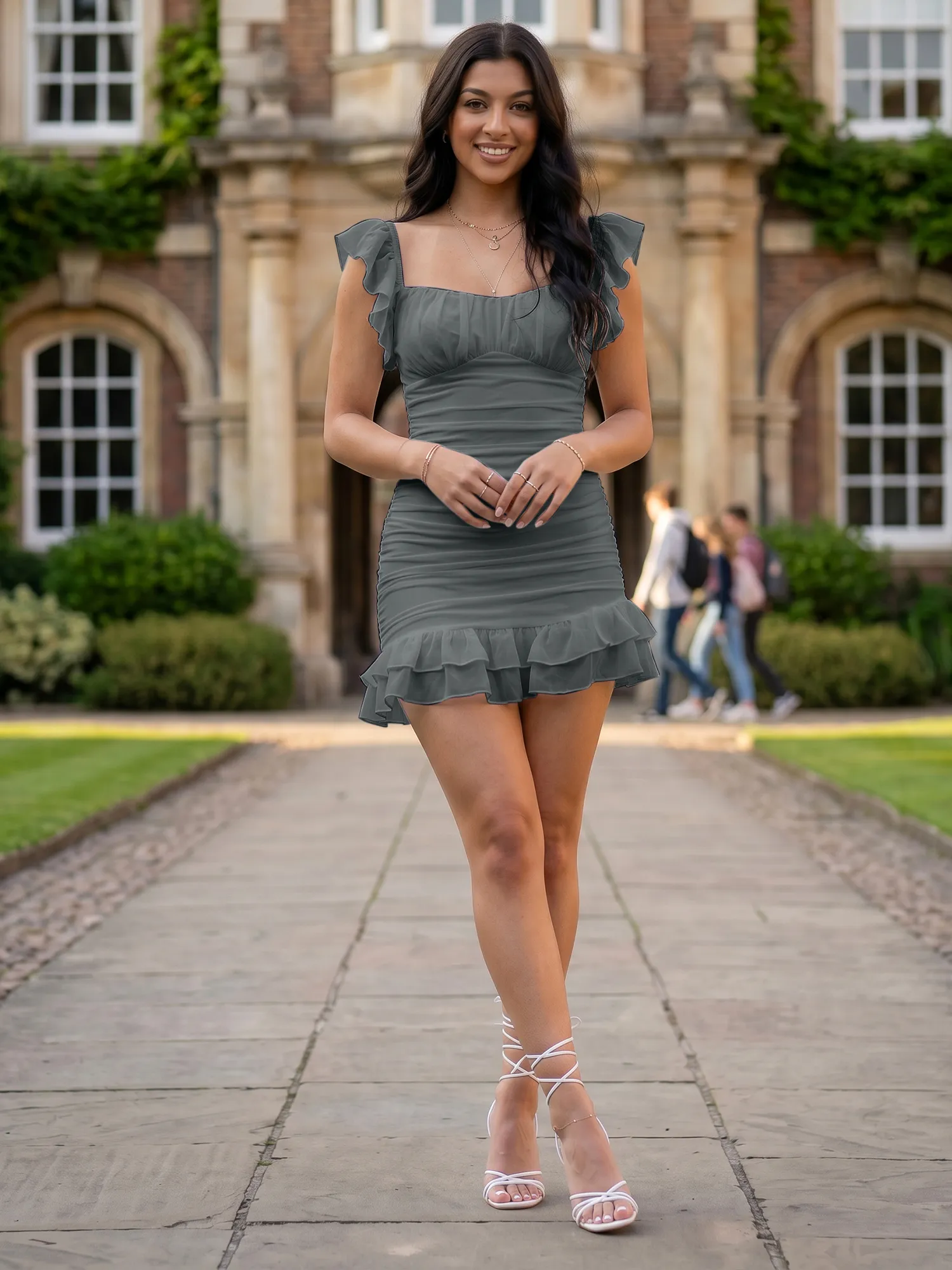 Off-the-Shoulder Ruched Chiffon Bodycon Homecoming Dress