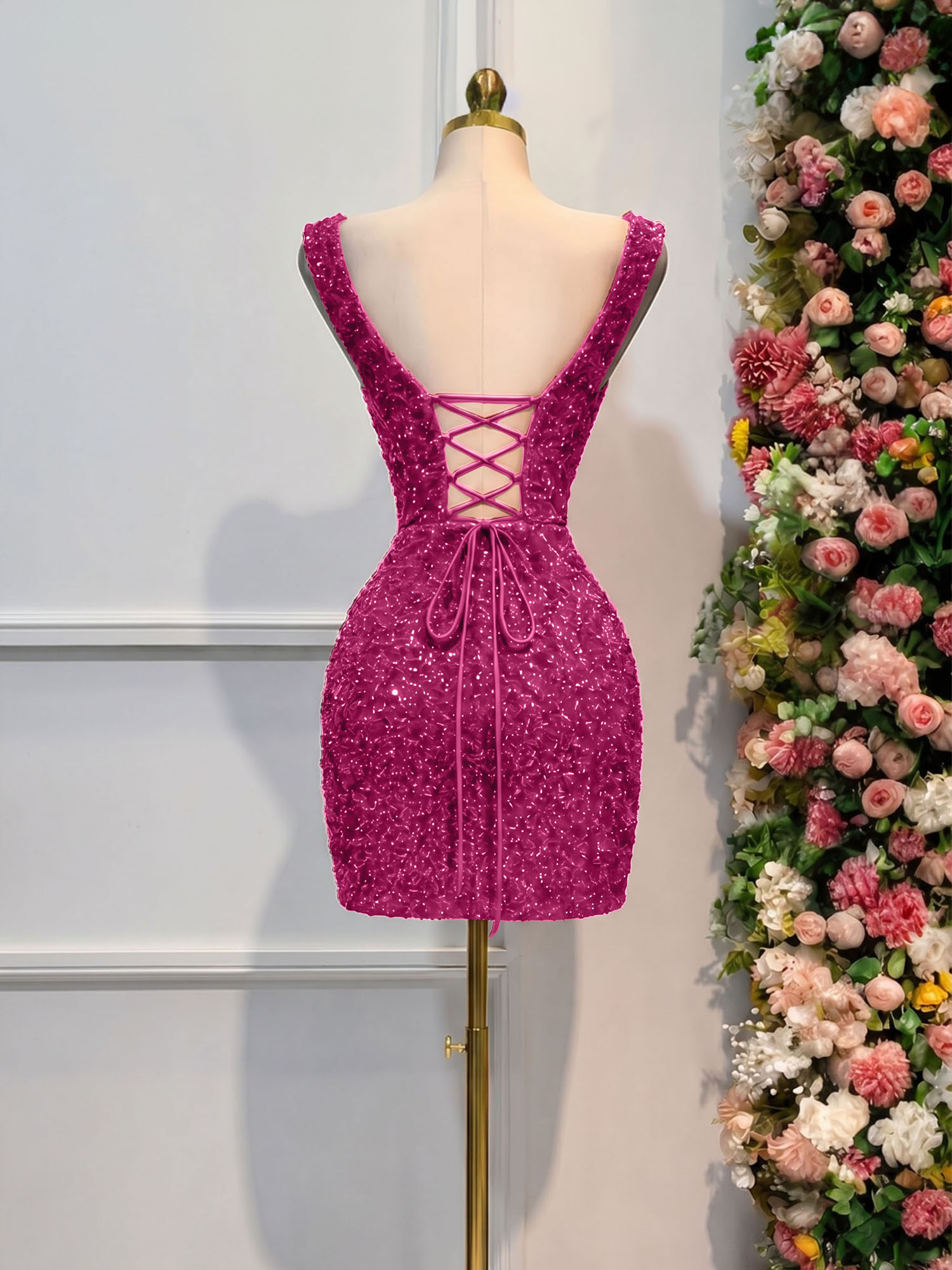 Black Sequin Cocktail Dress Homecoming Dress