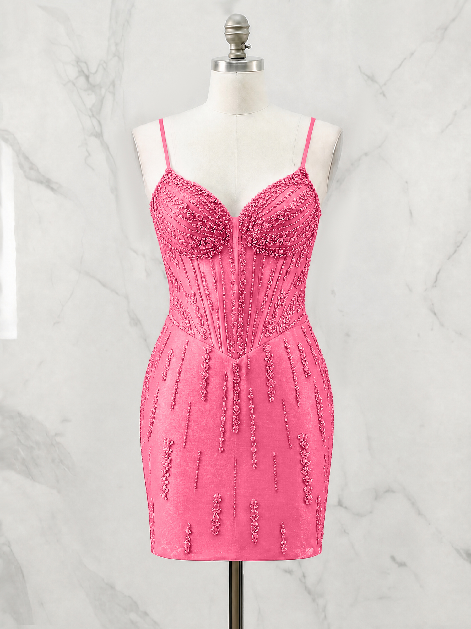 Beaded Corset Bodycon Homecoming Dress Mini Dress