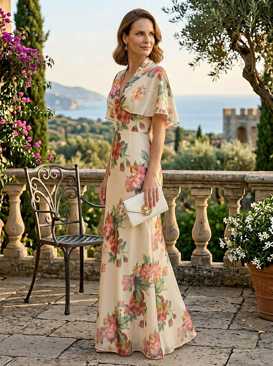 ivory mother of the bride dresses Elegant A-Line Beading Long Sleeves Tea-Length Chiffon Mother Of The Bride Dress length pencil silhouette for timeless mother Annabelle Women's Elegant Mother of