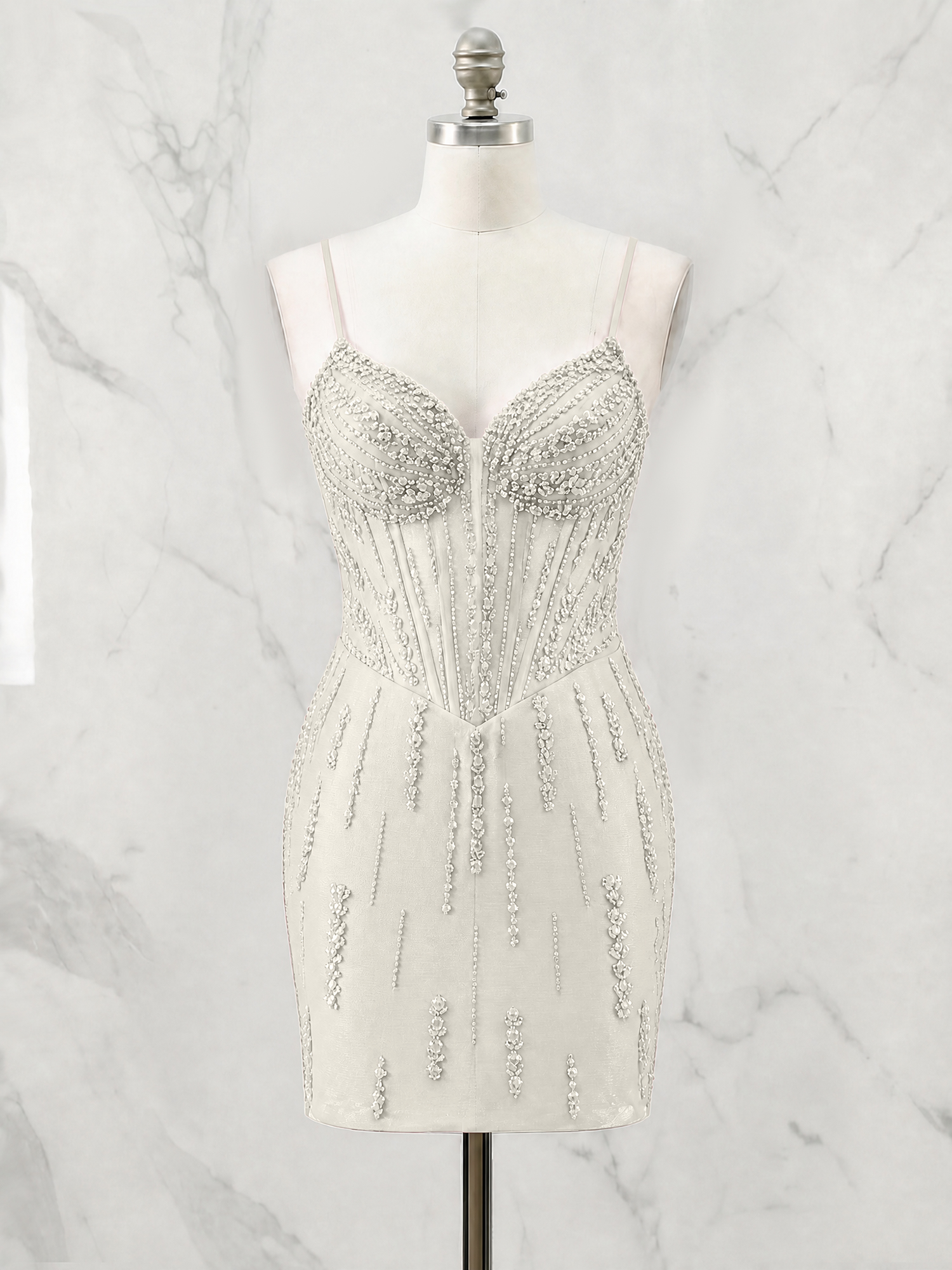 Beaded Corset Bodycon Homecoming Dress Mini Dress