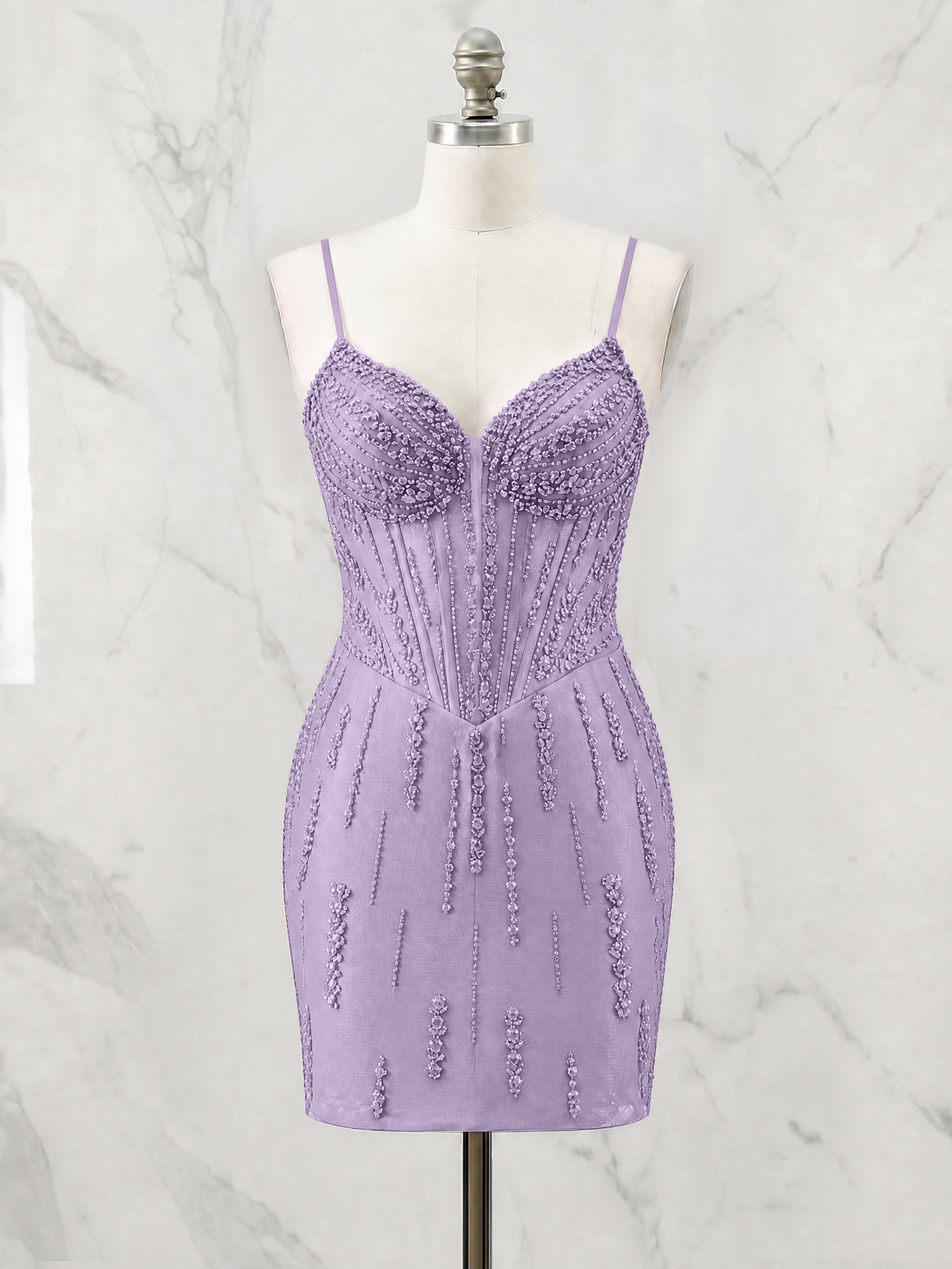 Beaded Corset Bodycon Homecoming Dress Mini Dress
