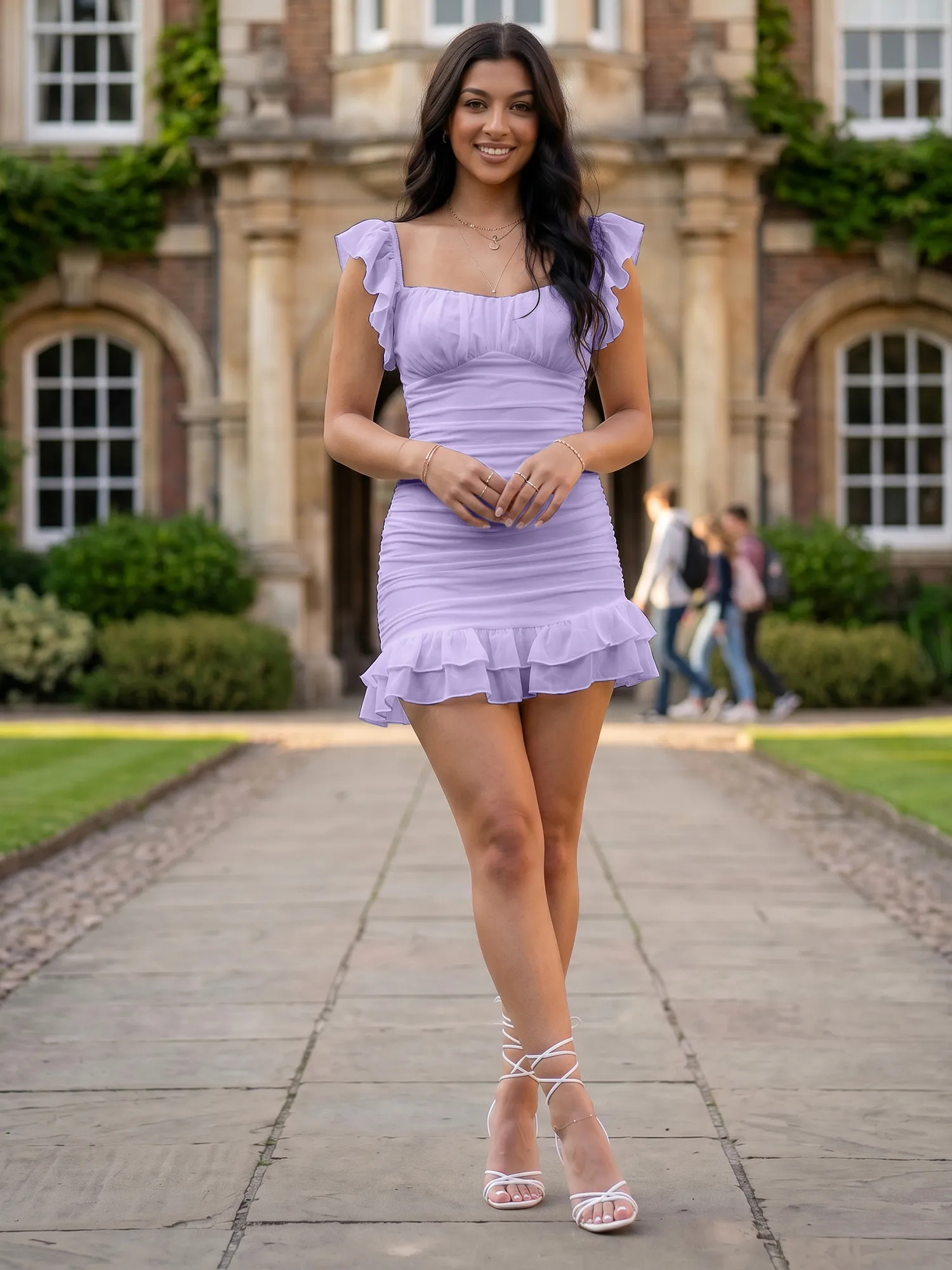 Off-the-Shoulder Ruched Chiffon Bodycon Homecoming Dress