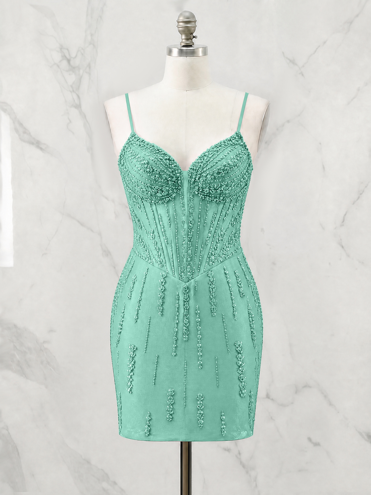 Beaded Corset Bodycon Homecoming Dress Mini Dress