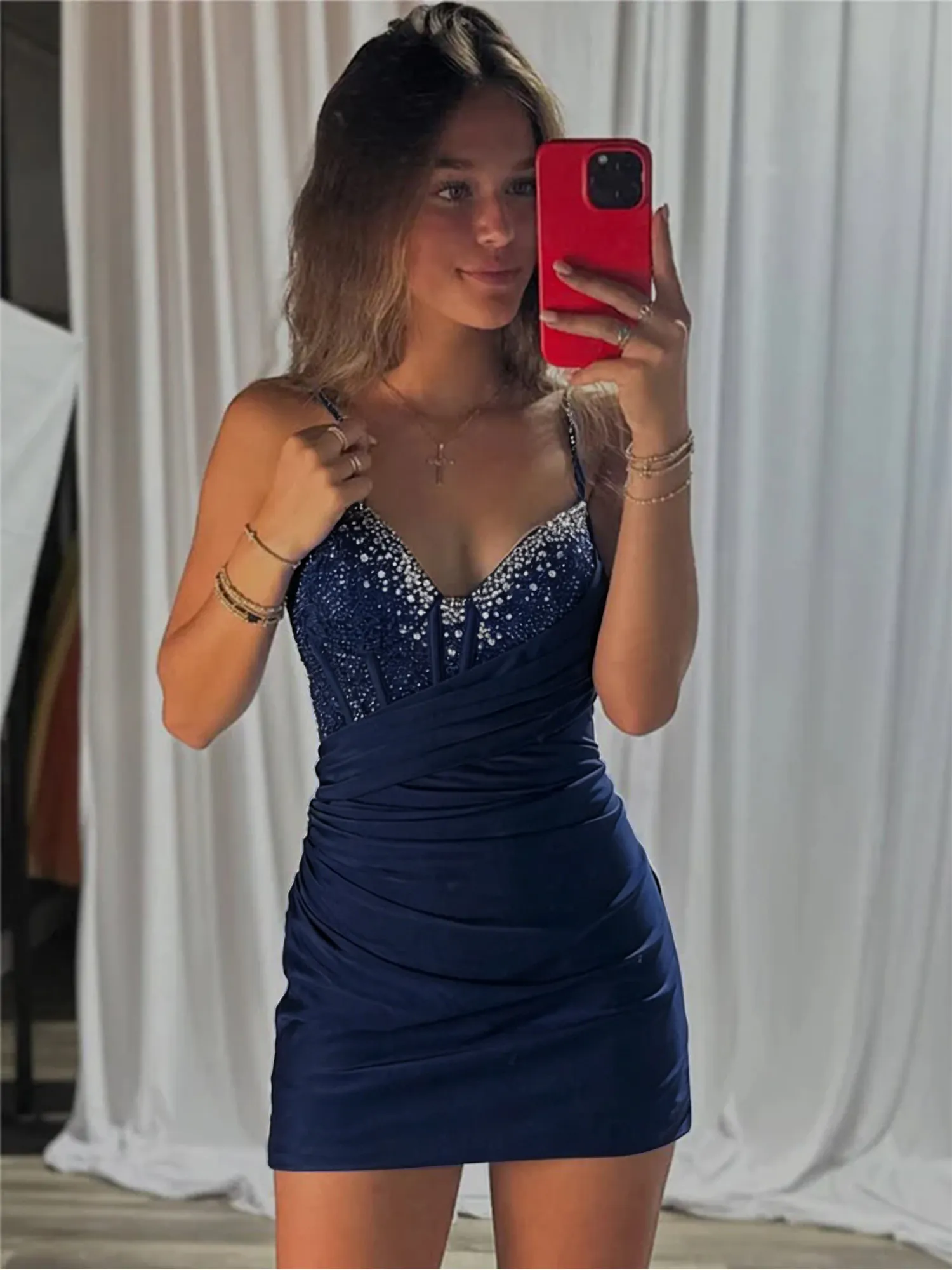 Royal Blue Corset Satin Bodycon Homecoming Dress Mini Dress