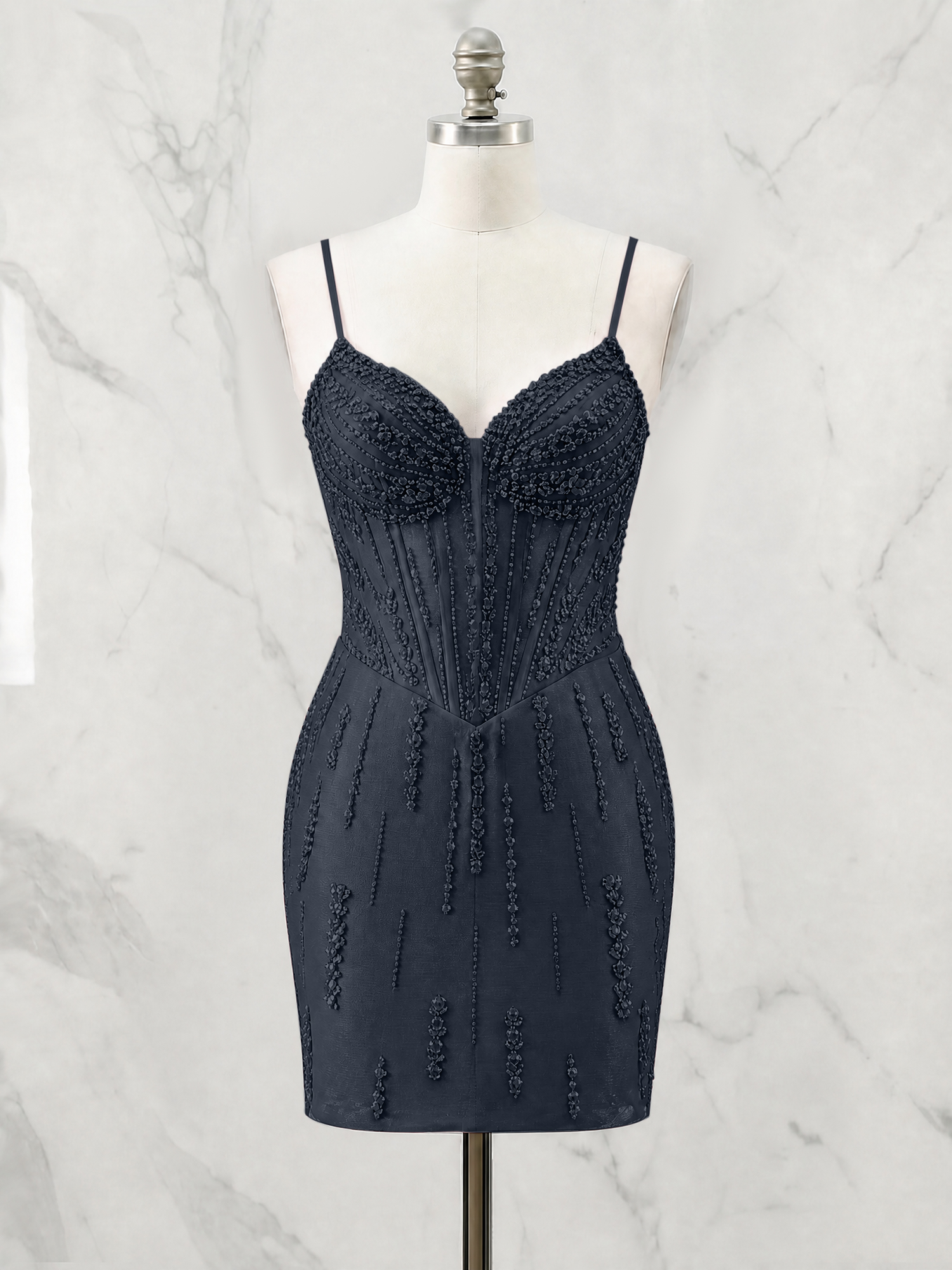 Beaded Corset Bodycon Homecoming Dress Mini Dress