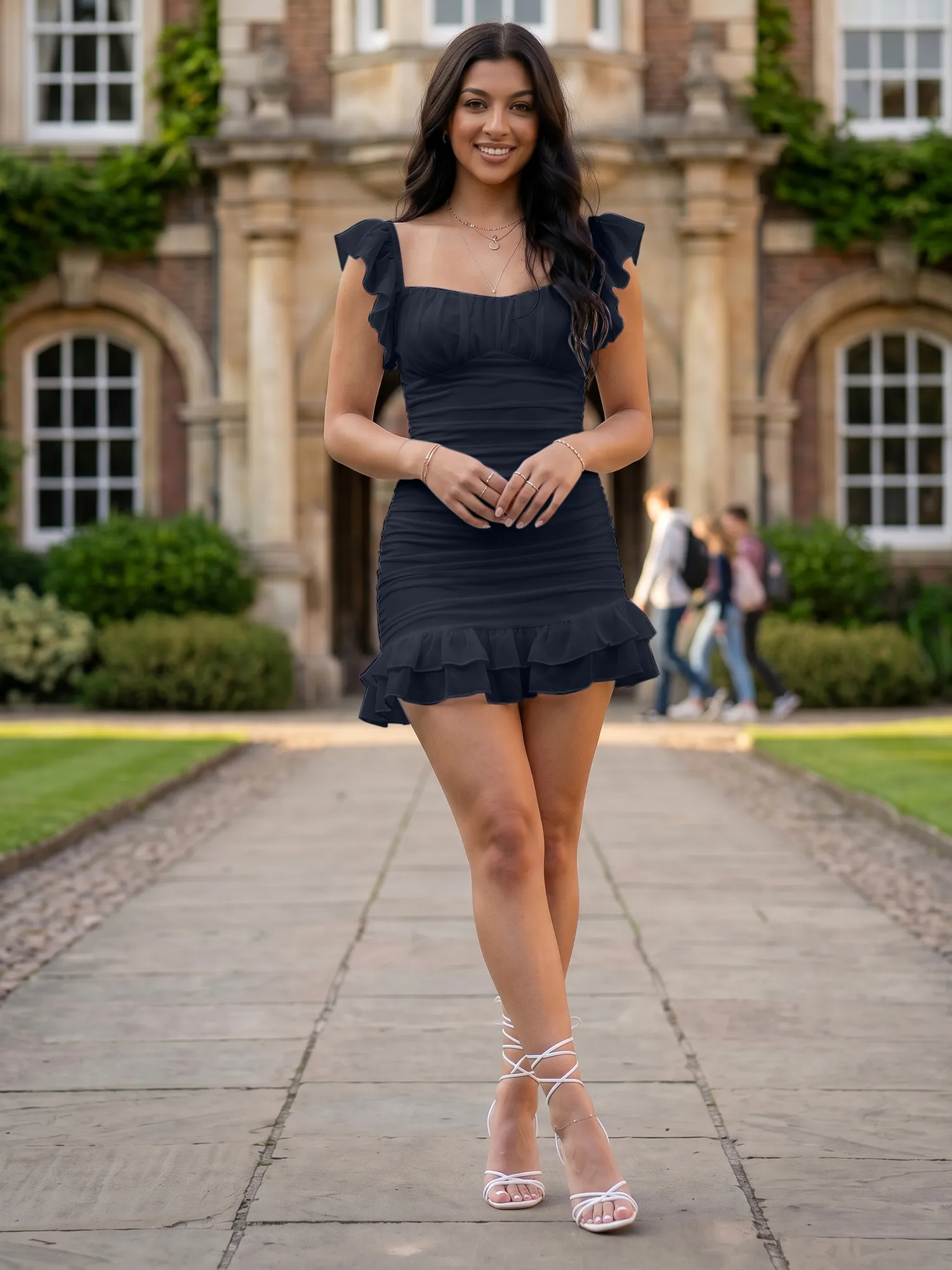 Off-the-Shoulder Ruched Chiffon Bodycon Homecoming Dress