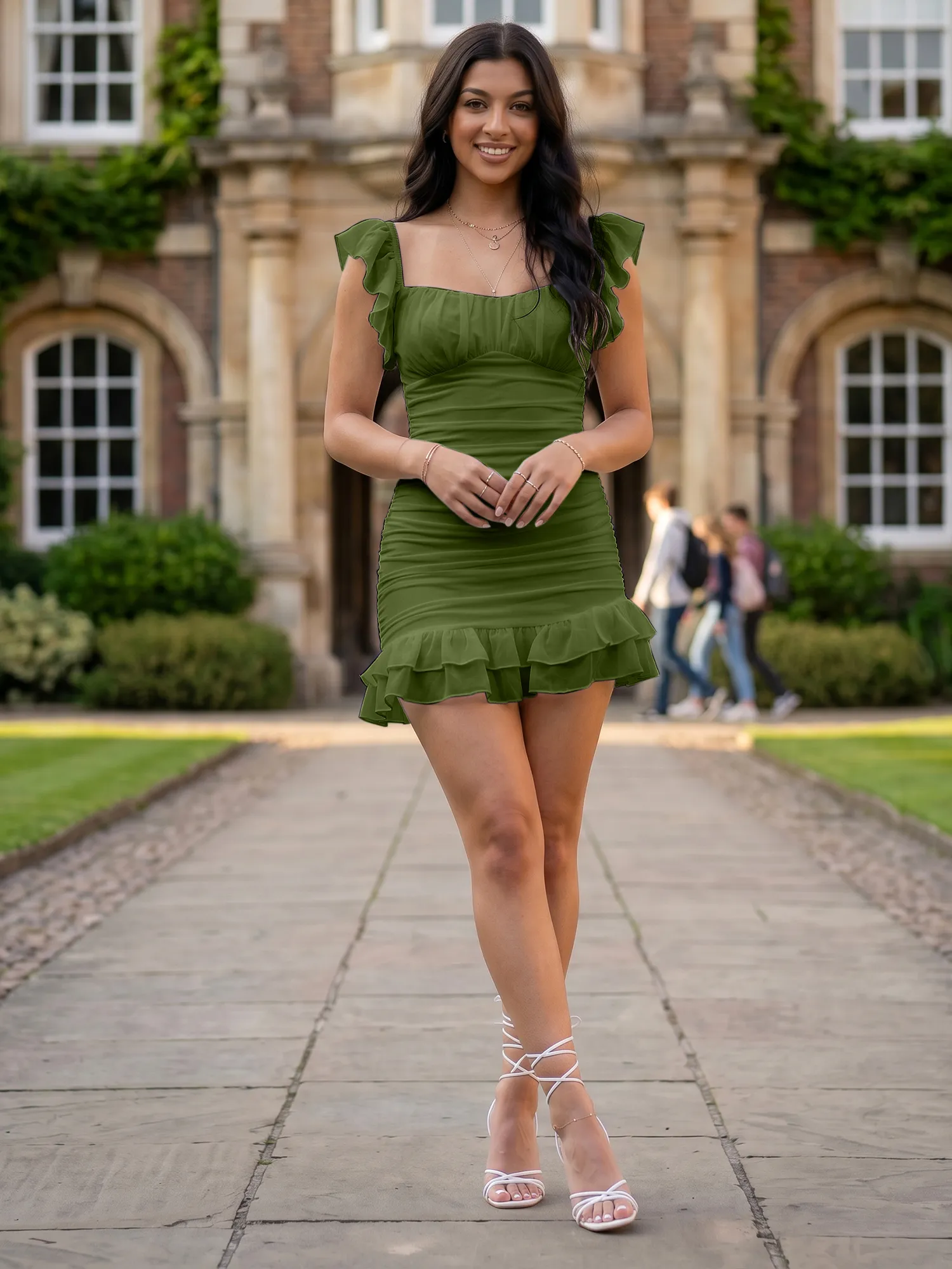 Off-the-Shoulder Ruched Chiffon Bodycon Homecoming Dress