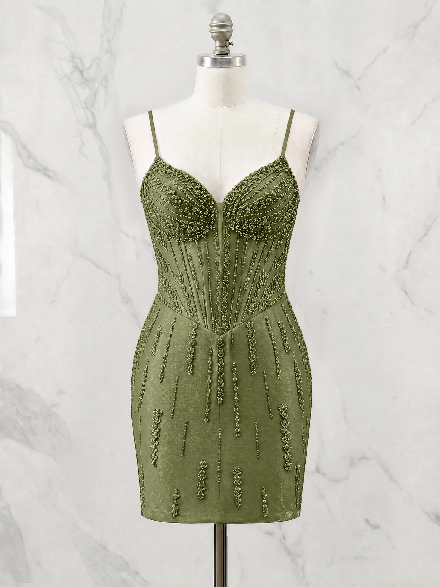 Beaded Corset Bodycon Homecoming Dress Mini Dress