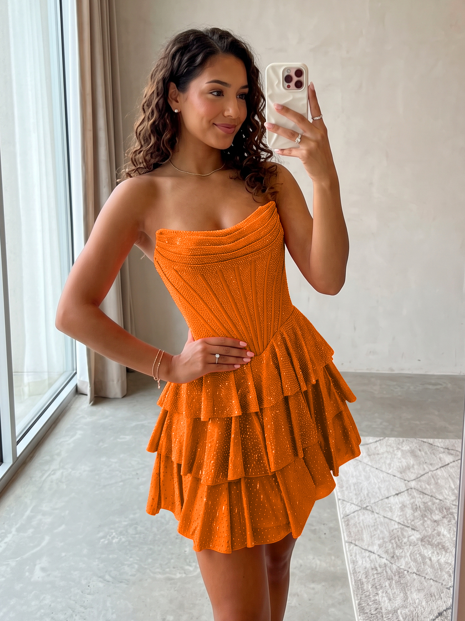 Elegant Floral Appliqué Off-Shoulder A-Line Homecoming Dress