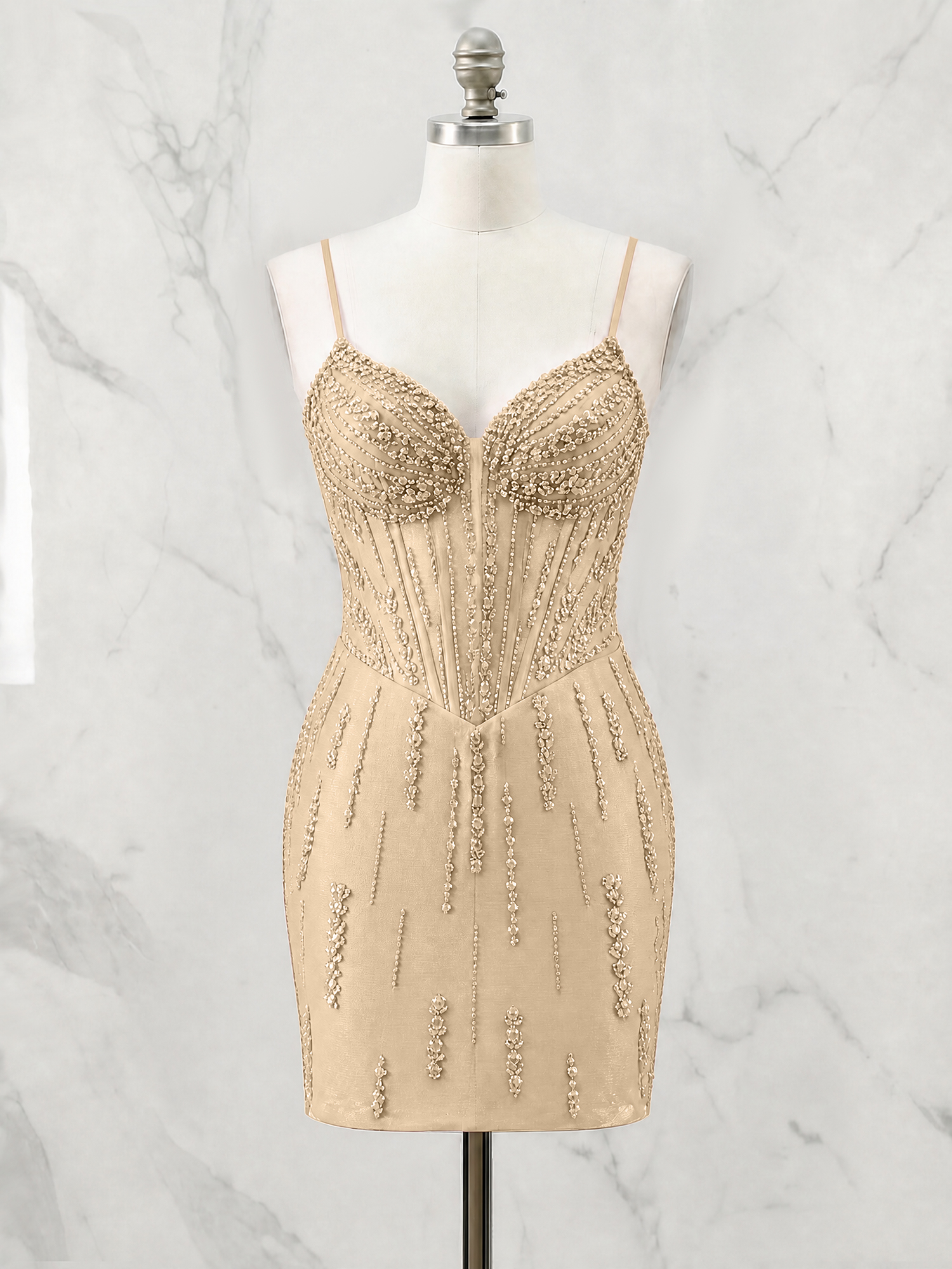 Beaded Corset Bodycon Homecoming Dress Mini Dress