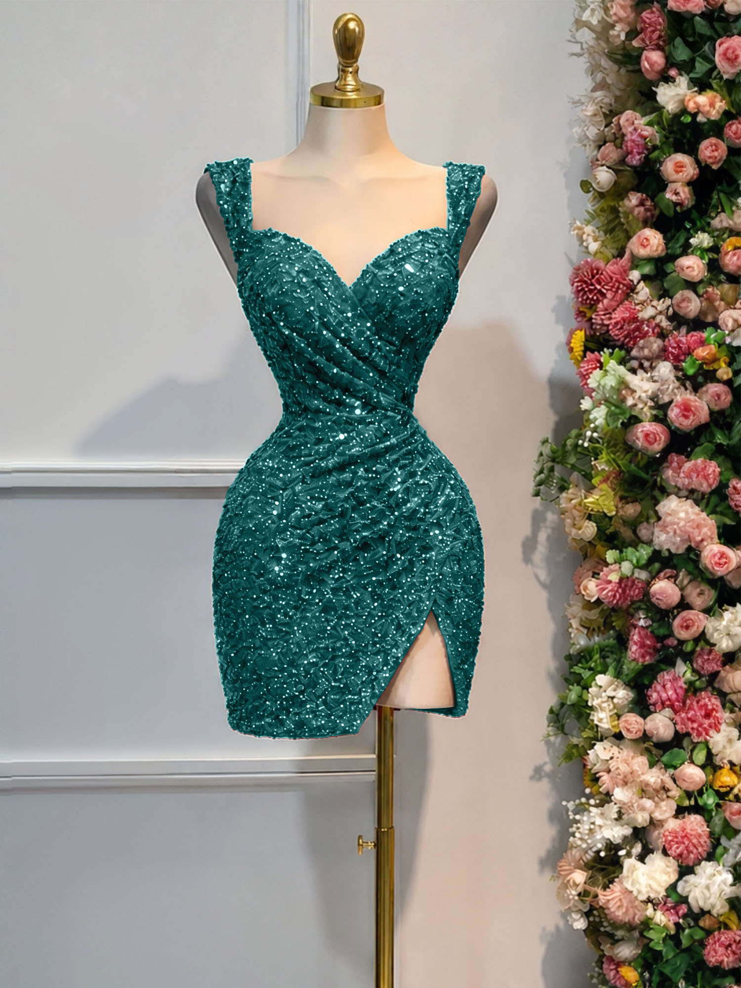 Black Sequin Cocktail Dress Homecoming Dress