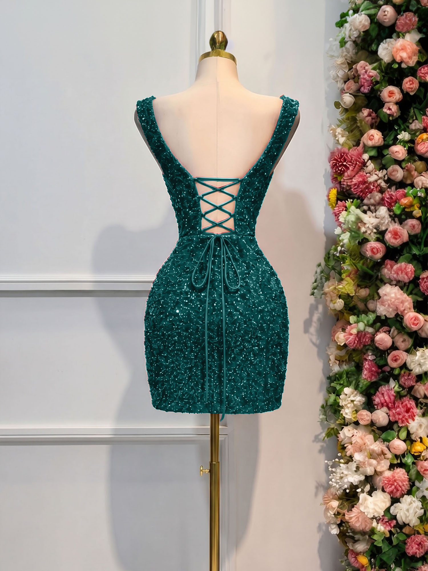 Black Sequin Cocktail Dress Homecoming Dress