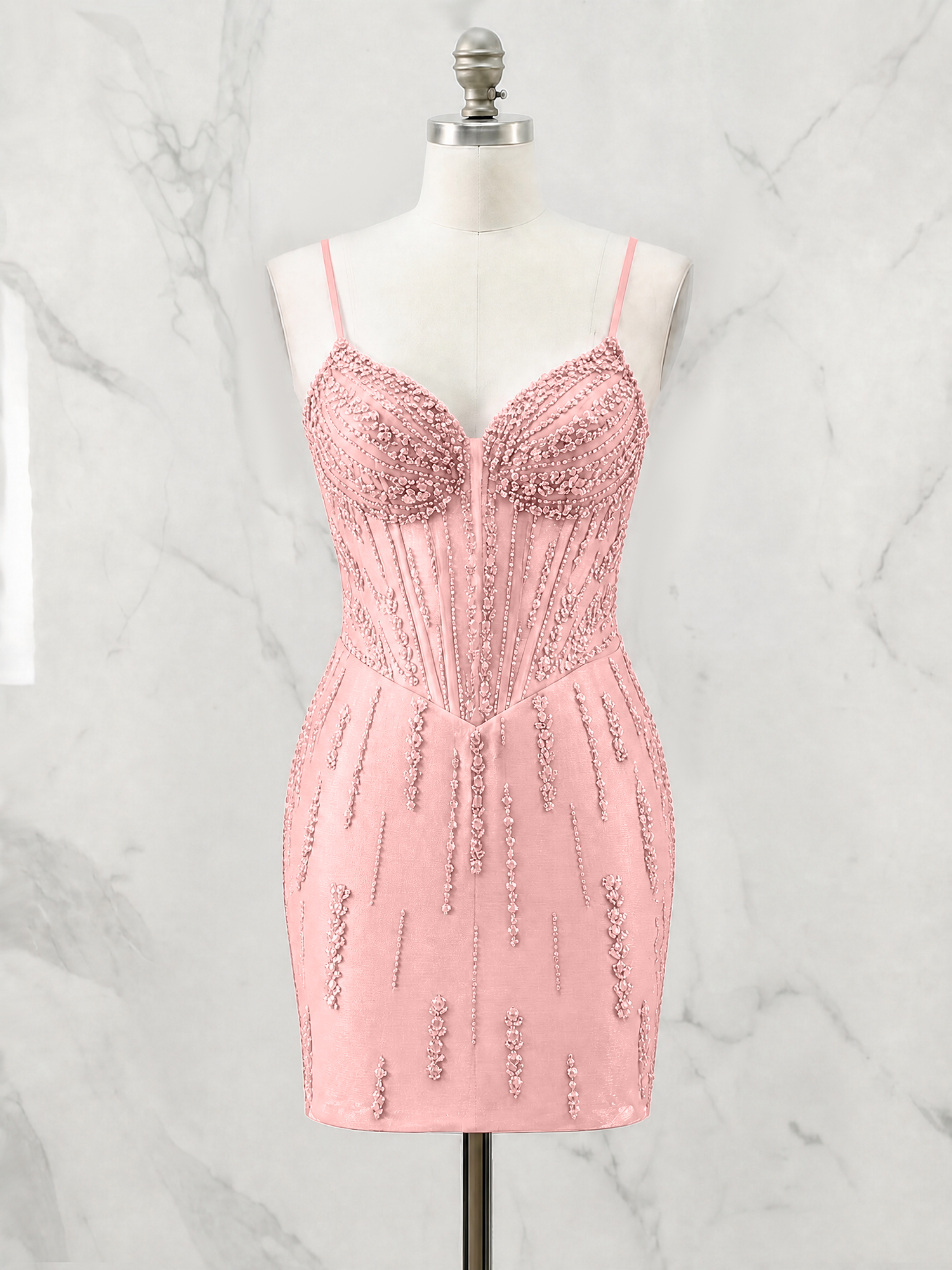 Beaded Corset Bodycon Homecoming Dress Mini Dress
