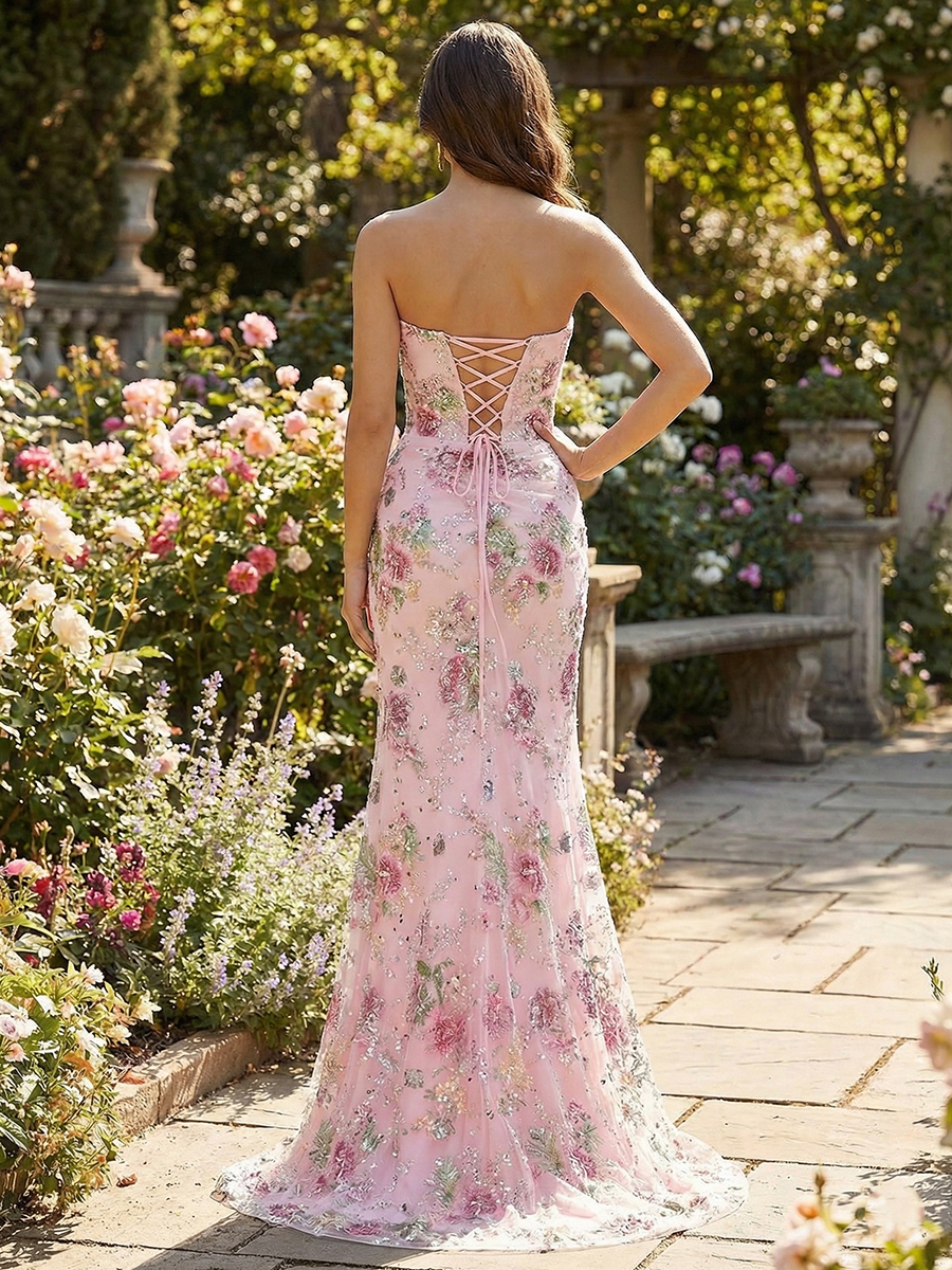  Sparkly Champagne Mermaid Prom Dress with Oversized Statement Bow and Sequin Mesh