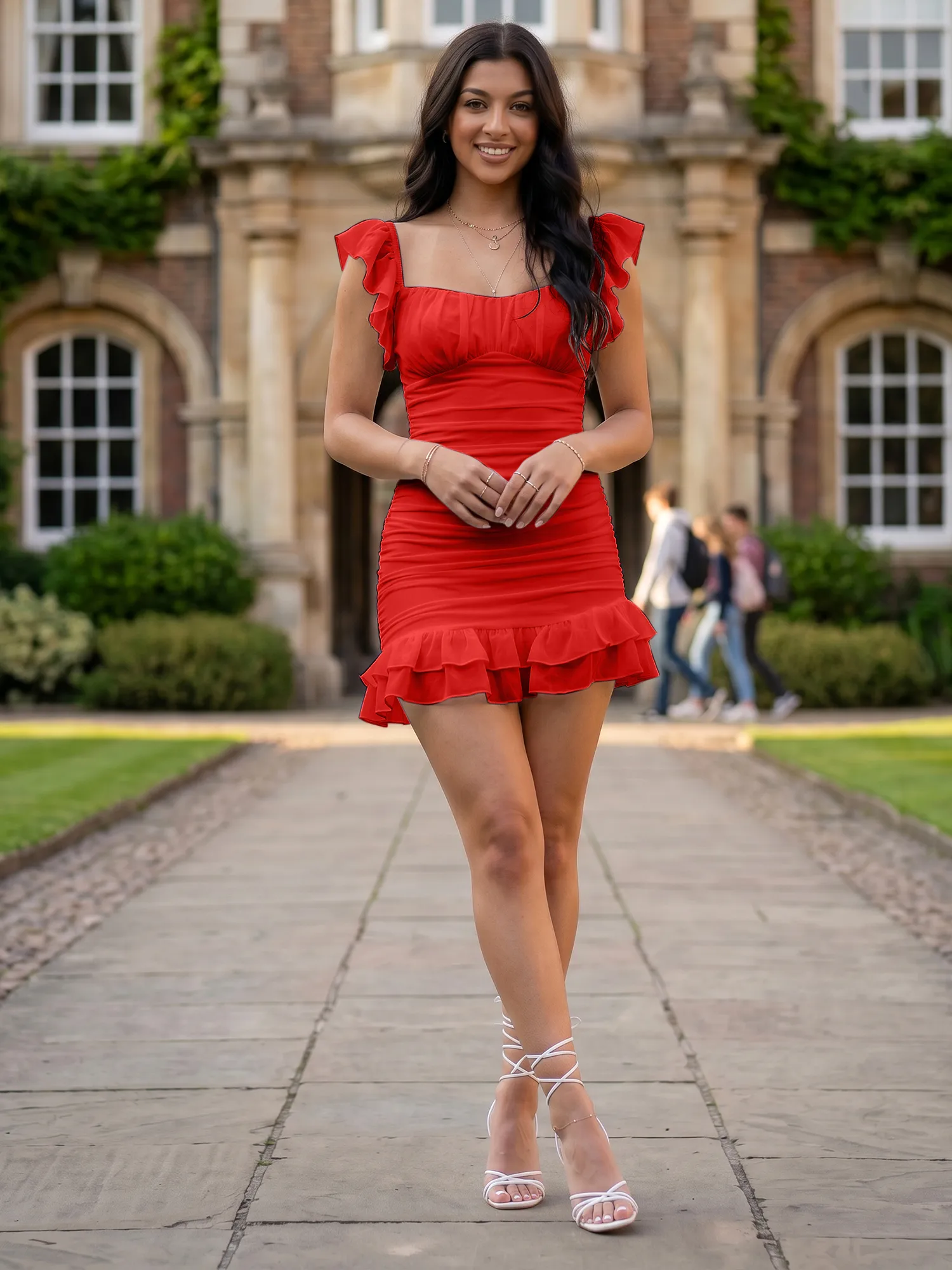 Off-the-Shoulder Ruched Chiffon Bodycon Homecoming Dress