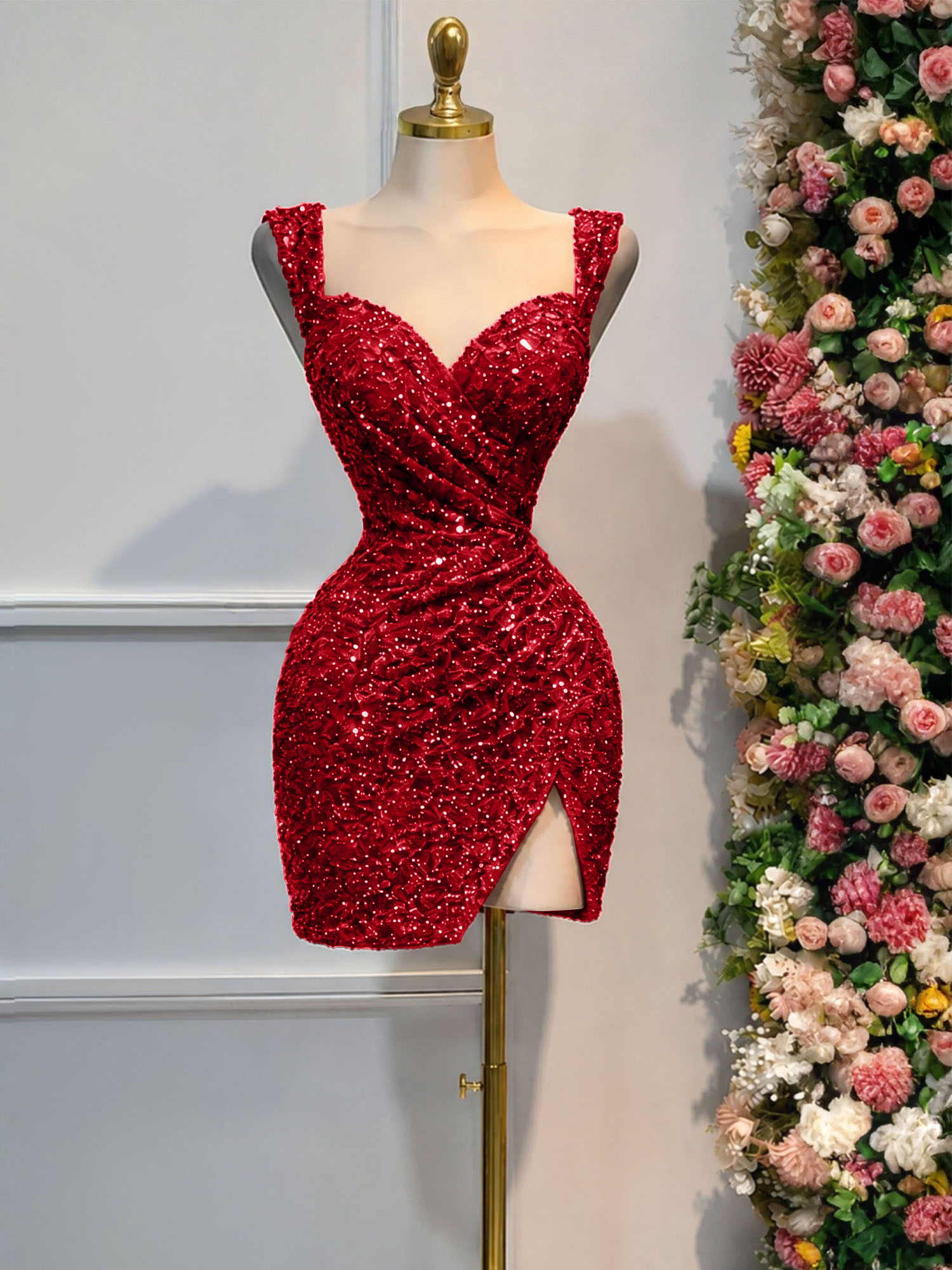 Black Sequin Cocktail Dress Homecoming Dress