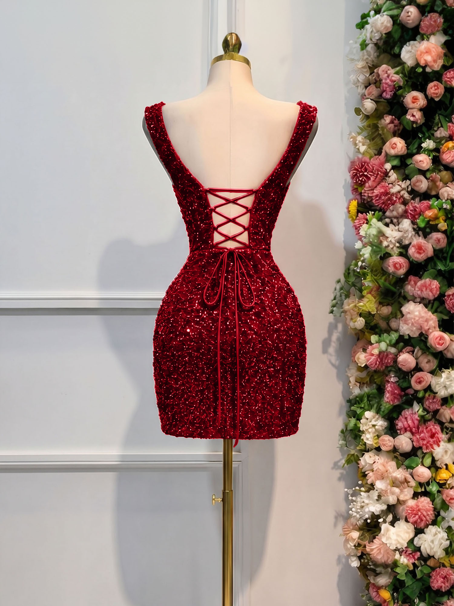 Black Sequin Cocktail Dress Homecoming Dress