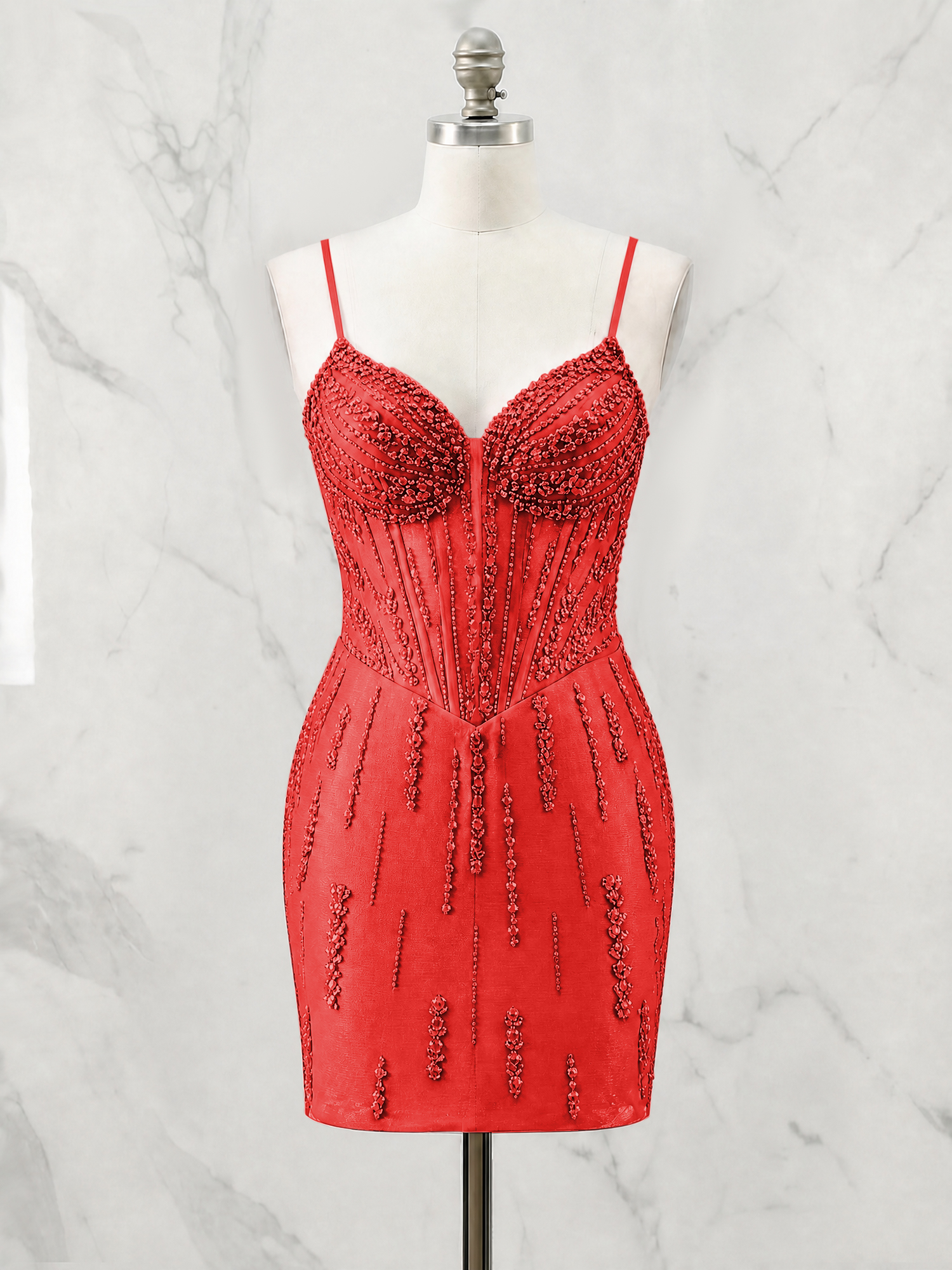 Beaded Corset Bodycon Homecoming Dress Mini Dress