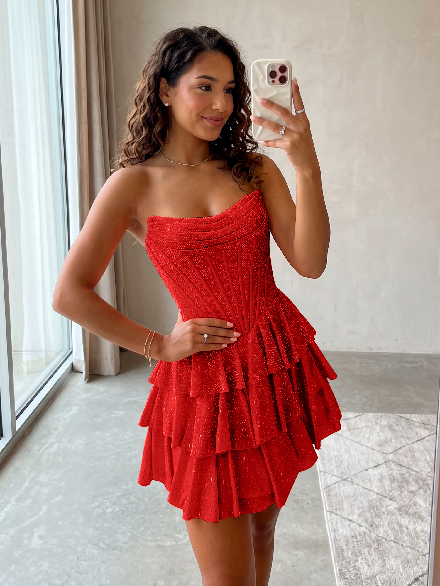 Elegant Floral Appliqué Off-Shoulder A-Line Homecoming Dress