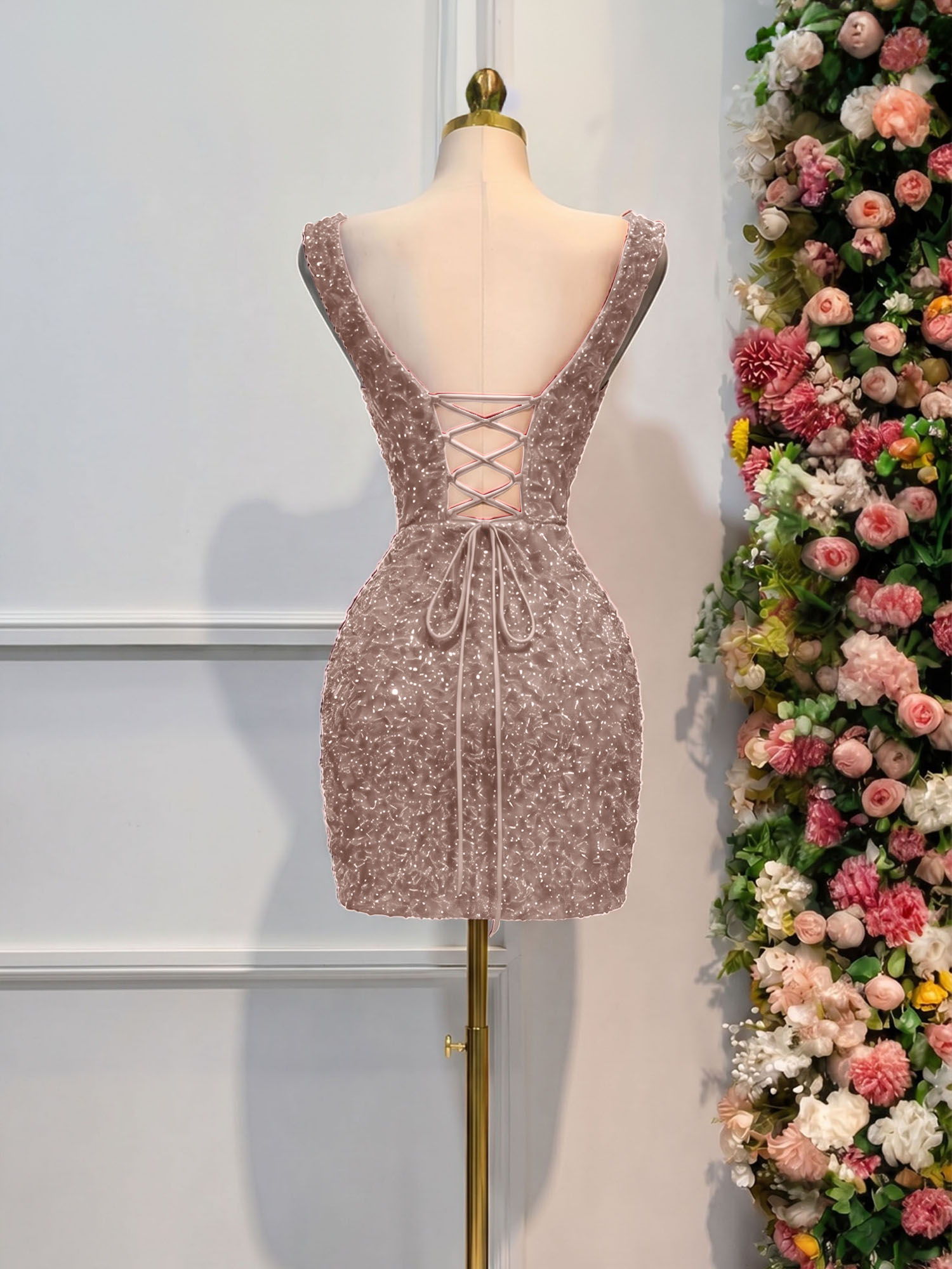 Black Sequin Cocktail Dress Homecoming Dress