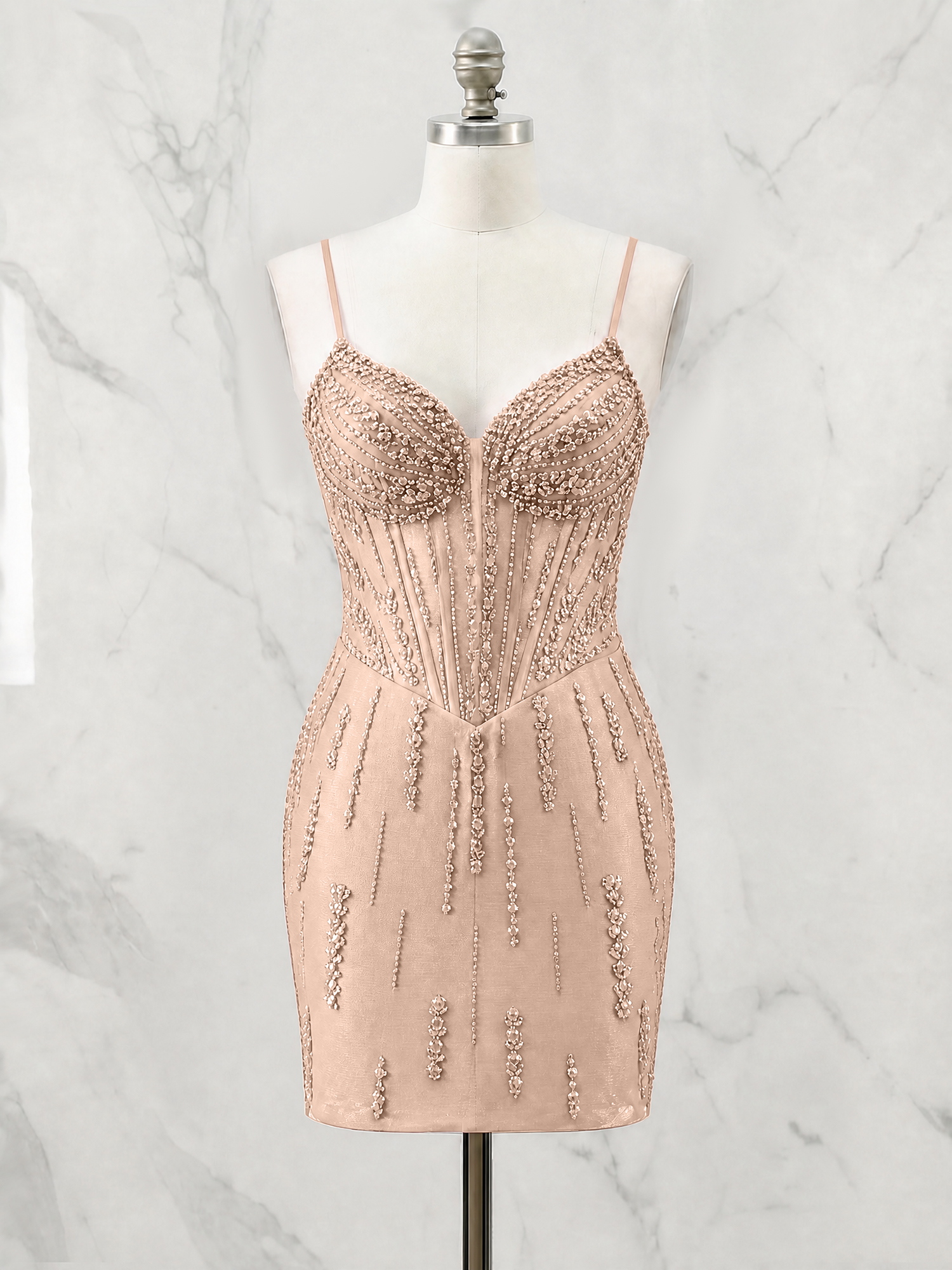 Beaded Corset Bodycon Homecoming Dress Mini Dress