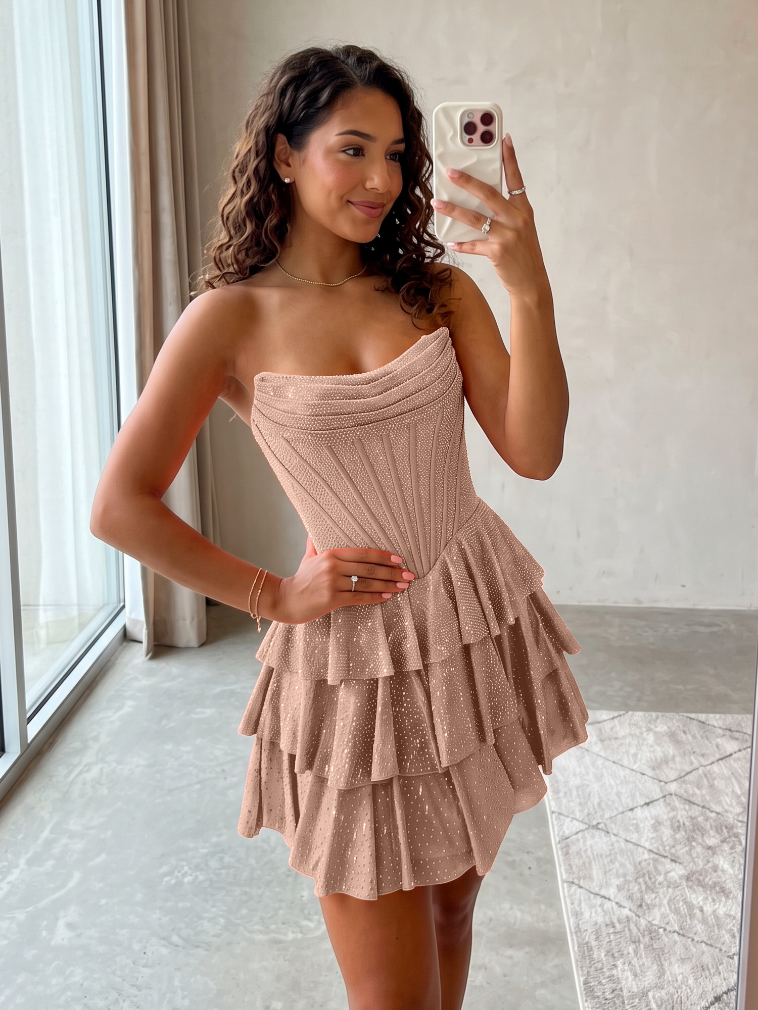 Elegant Floral Appliqué Off-Shoulder A-Line Homecoming Dress