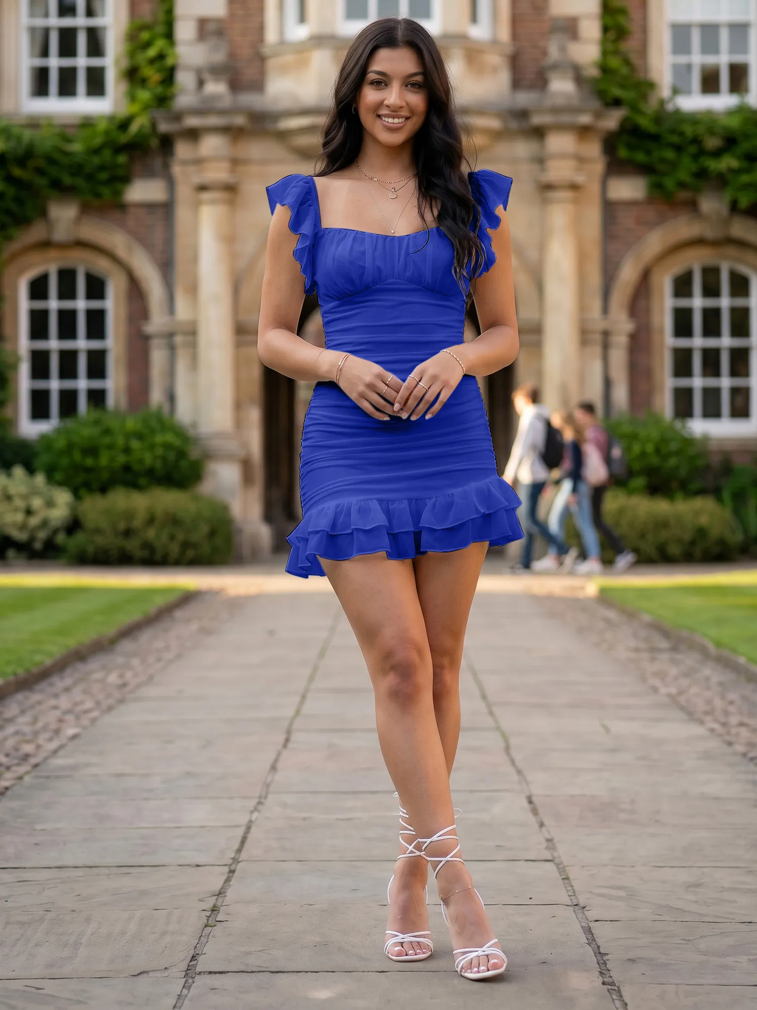 Off-the-Shoulder Ruched Chiffon Bodycon Homecoming Dress
