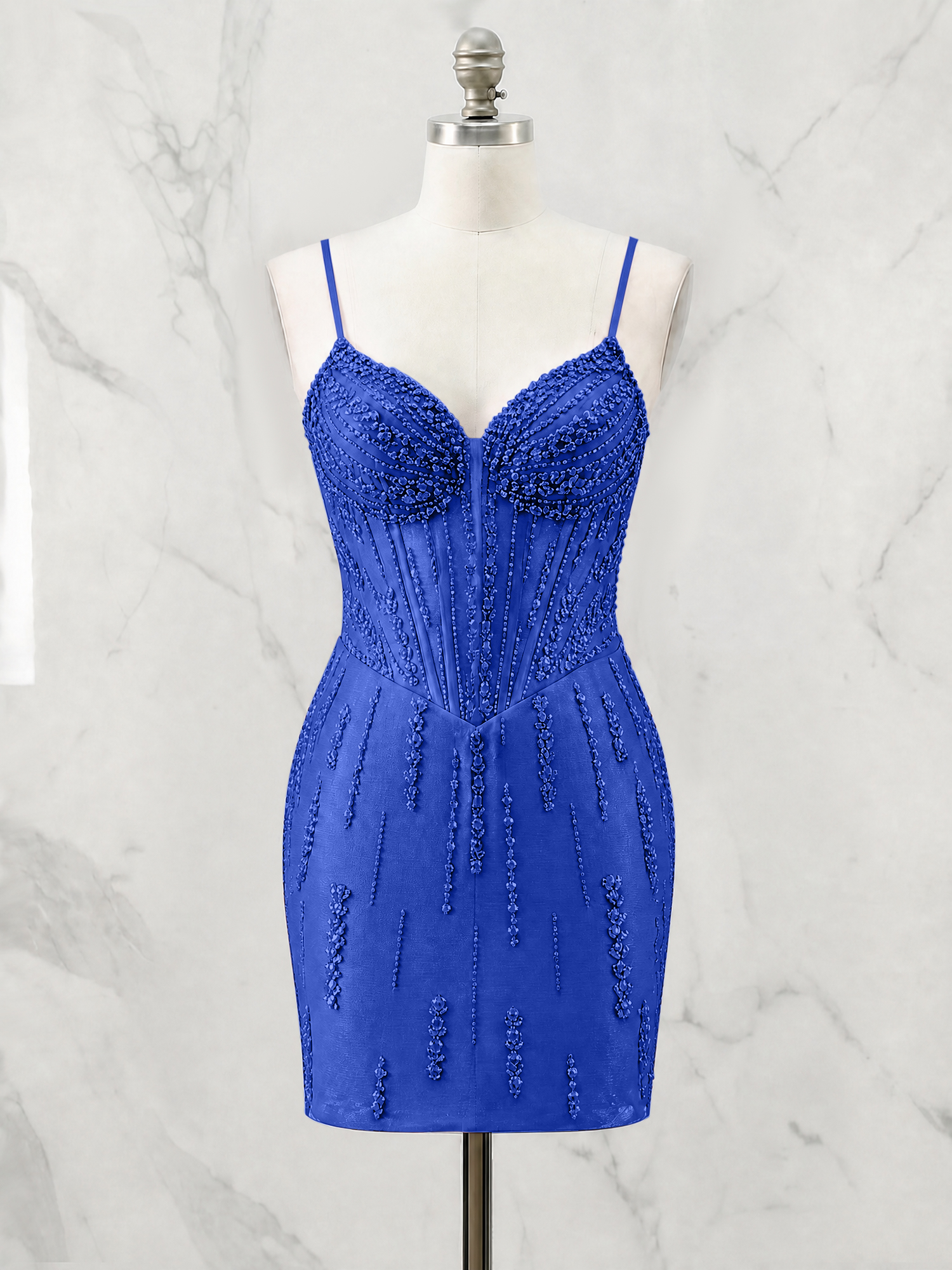 Beaded Corset Bodycon Homecoming Dress Mini Dress