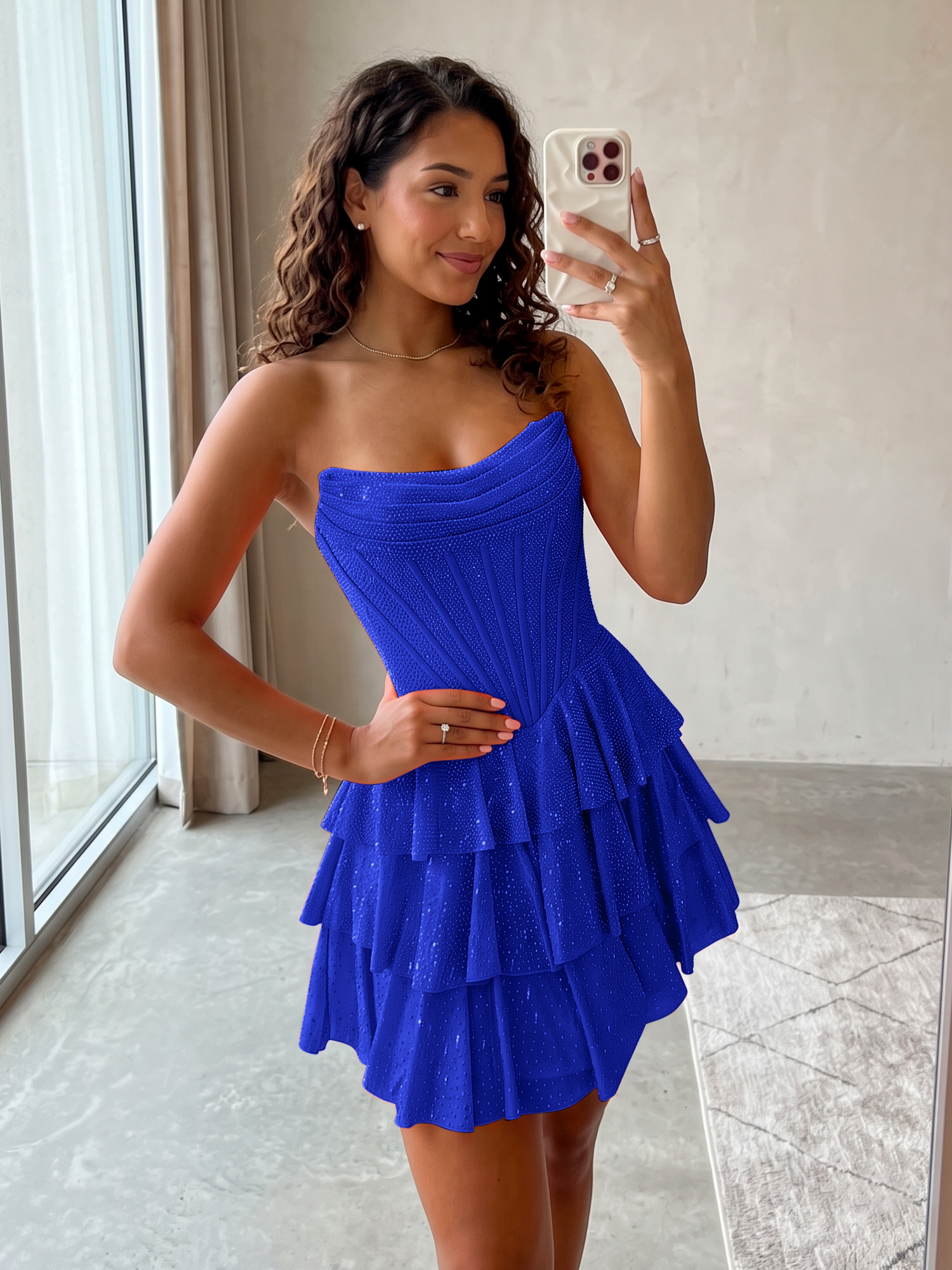 Elegant Floral Appliqué Off-Shoulder A-Line Homecoming Dress