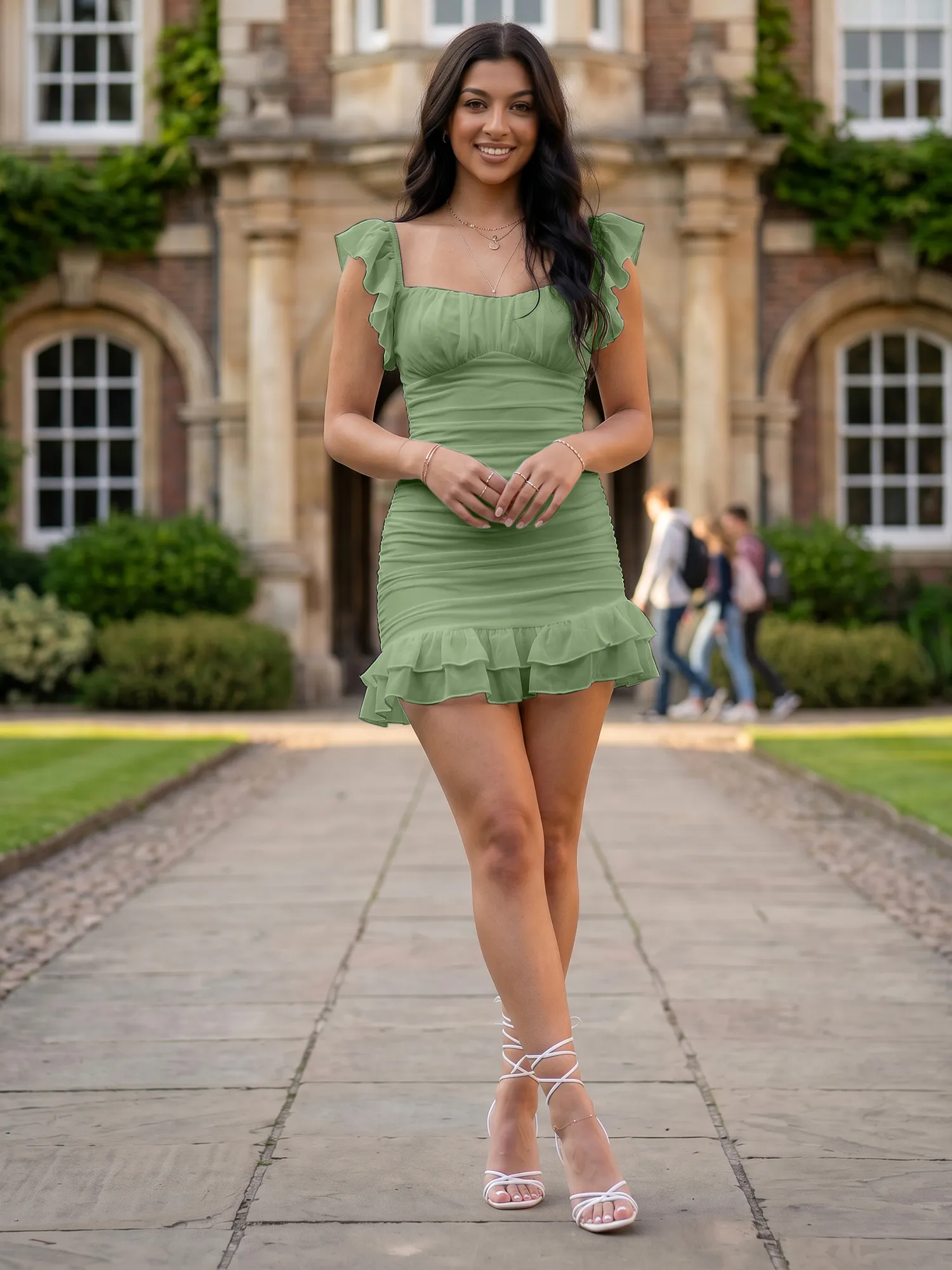 Off-the-Shoulder Ruched Chiffon Bodycon Homecoming Dress