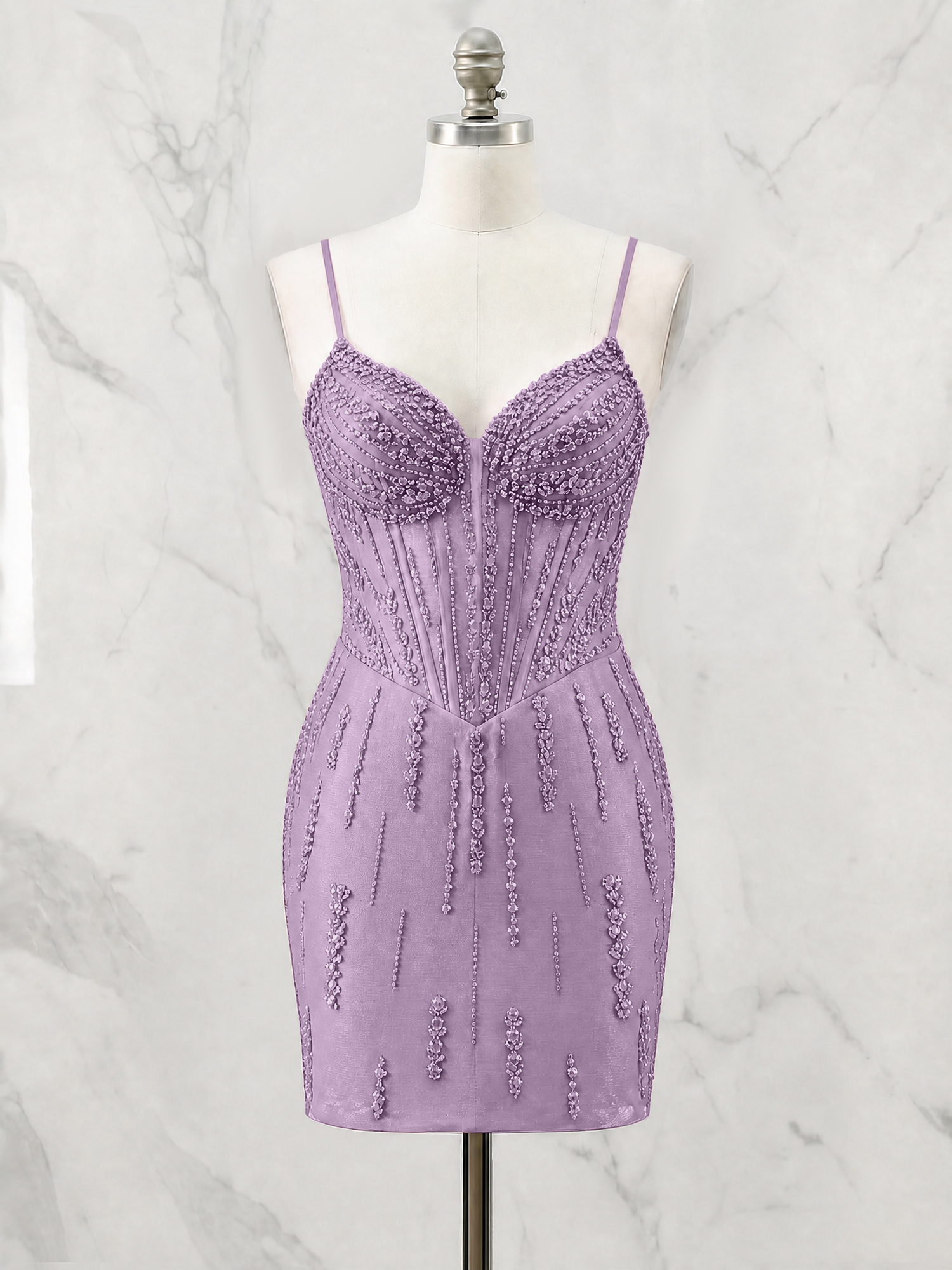 Beaded Corset Bodycon Homecoming Dress Mini Dress