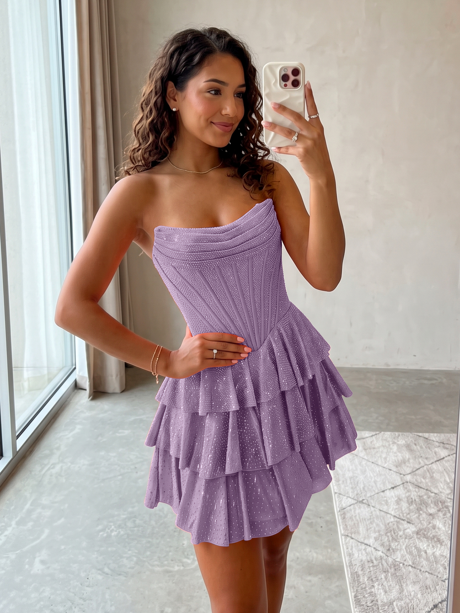 Elegant Floral Appliqué Off-Shoulder A-Line Homecoming Dress