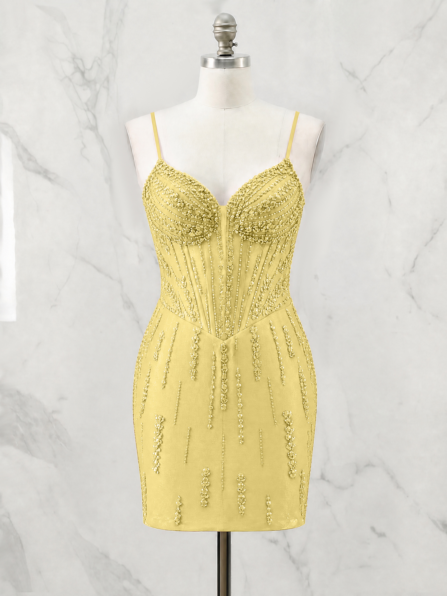 Beaded Corset Bodycon Homecoming Dress Mini Dress