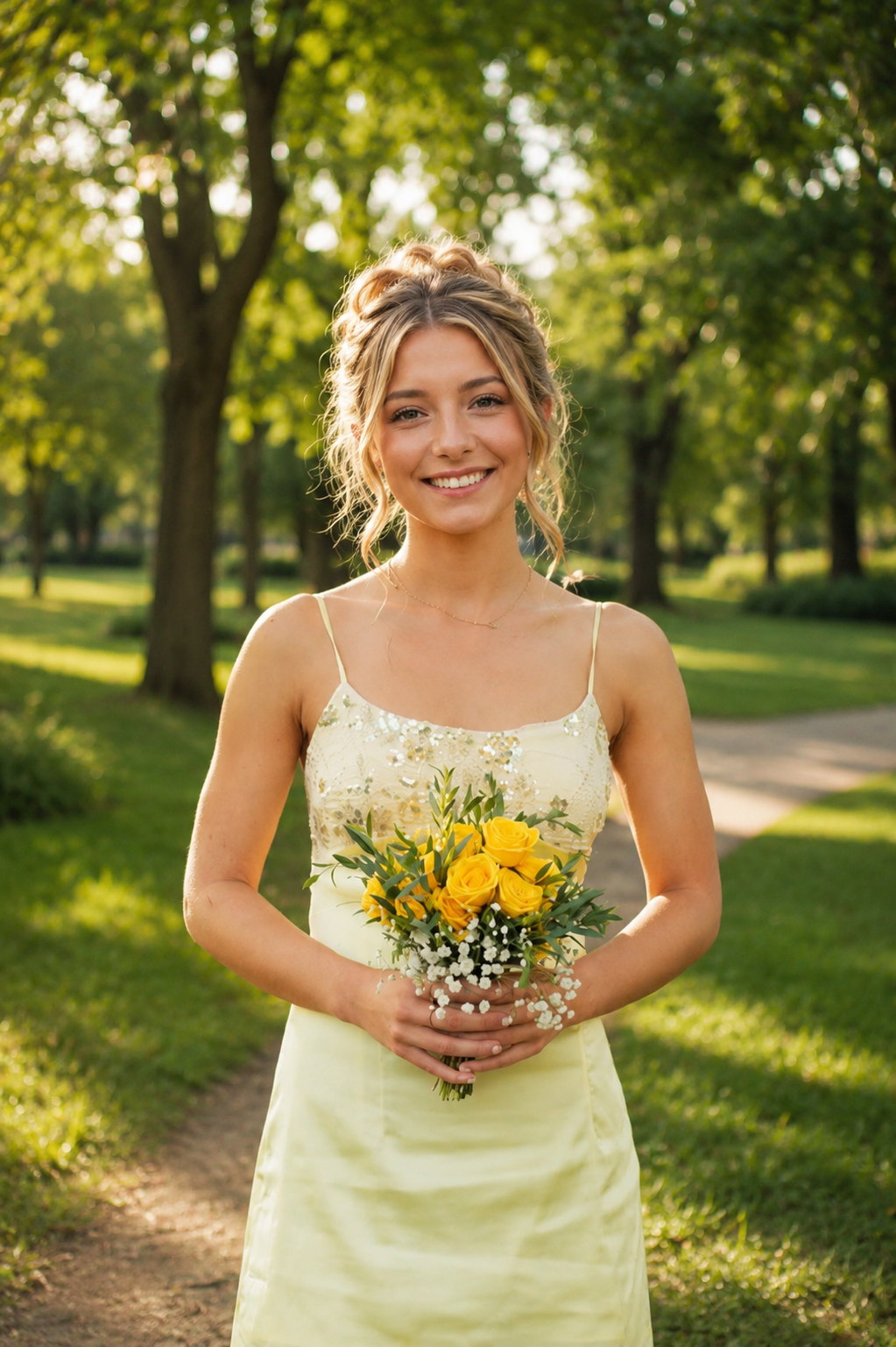 Spaghetti Straps Yellow Sequin A-line Short Homecoming Dress