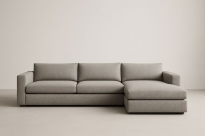 Canapé d'angle en tissu polyester gris