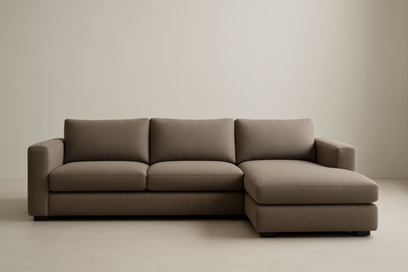 Canapé d'angle en tissu chocolat 300x200x80 cm