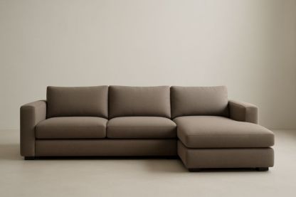 Canapé d'angle en tissu chocolat 300x200x80 cm