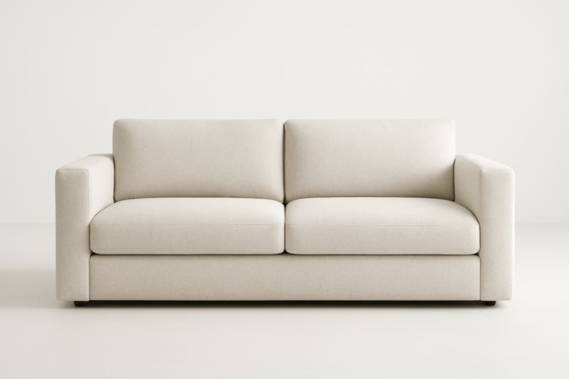 Canapé en tissu beige 200 cm