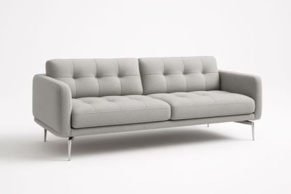 Canapé 2 places tissu polyester métal 210cm Gris