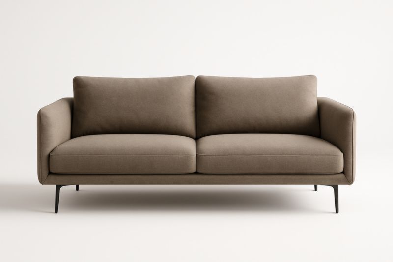 Canapé en tissu avec pieds en métal 210 cm